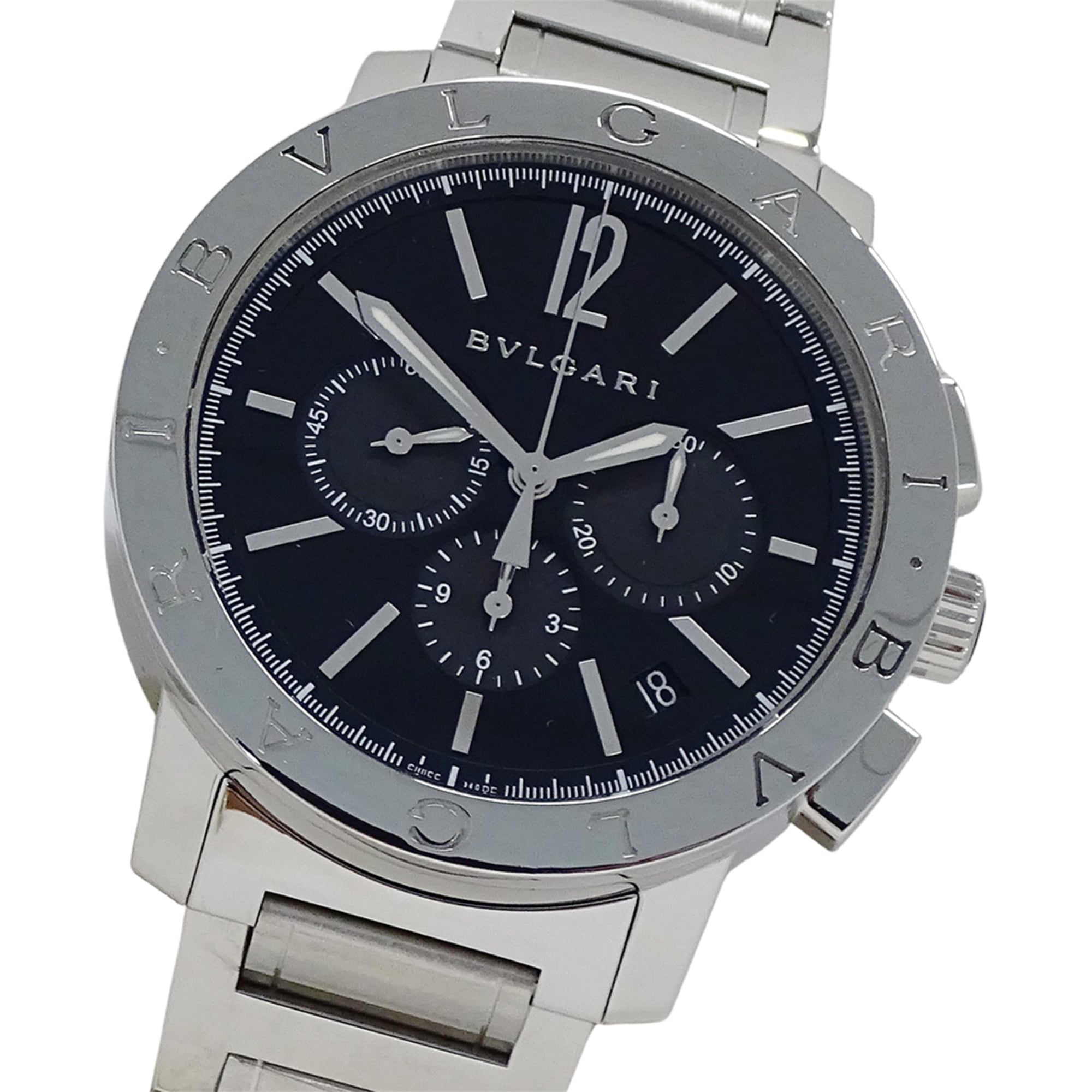 Bulgari BVLGARI Men\'s Watch, Brand: Chronograph Automatic AT Stainless Steel SS BB41SCH Silver Blac