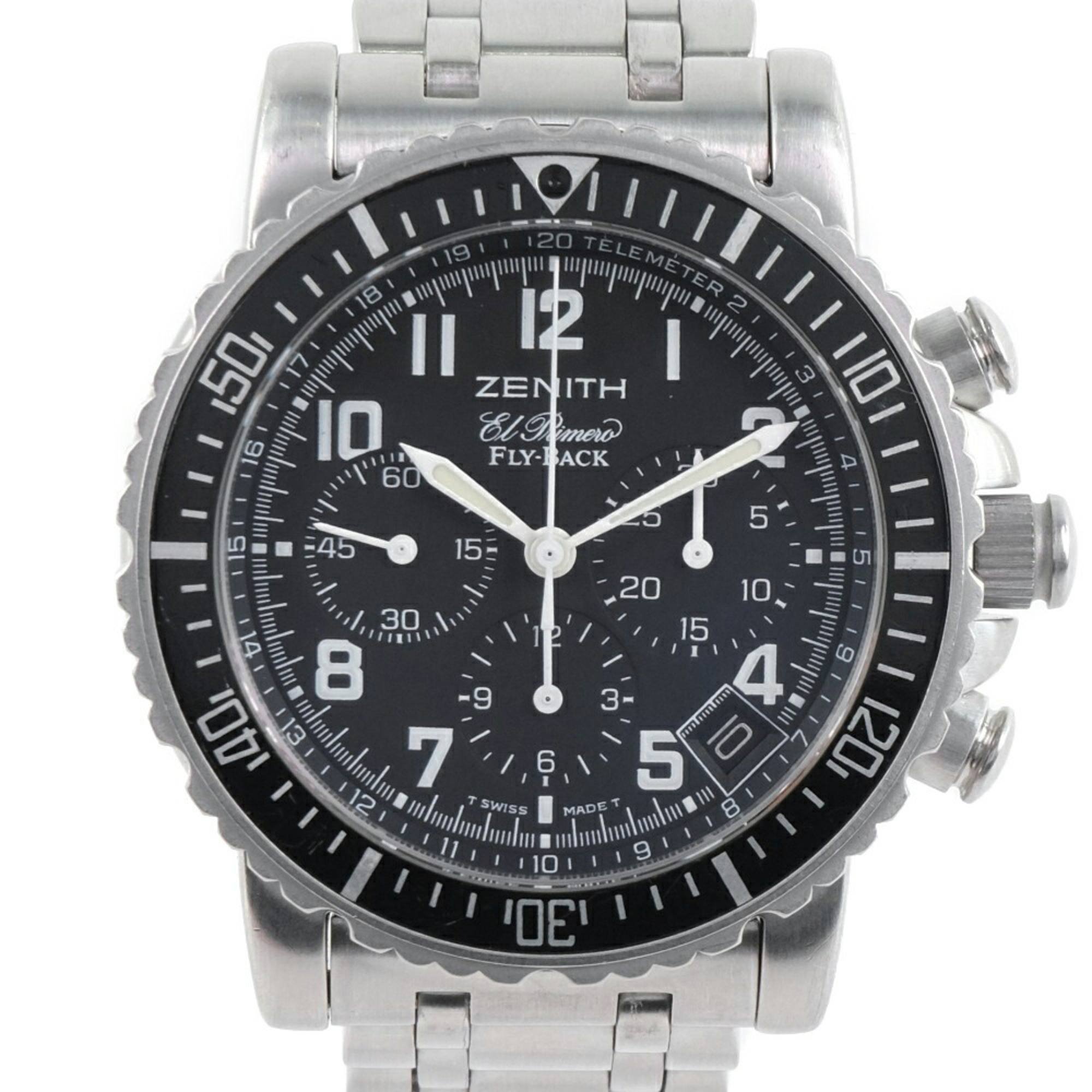 Zenith Rainbow Black 01/02.0470.405 Stainless Steel Automatic Chronograph Men\'s Dial Watch