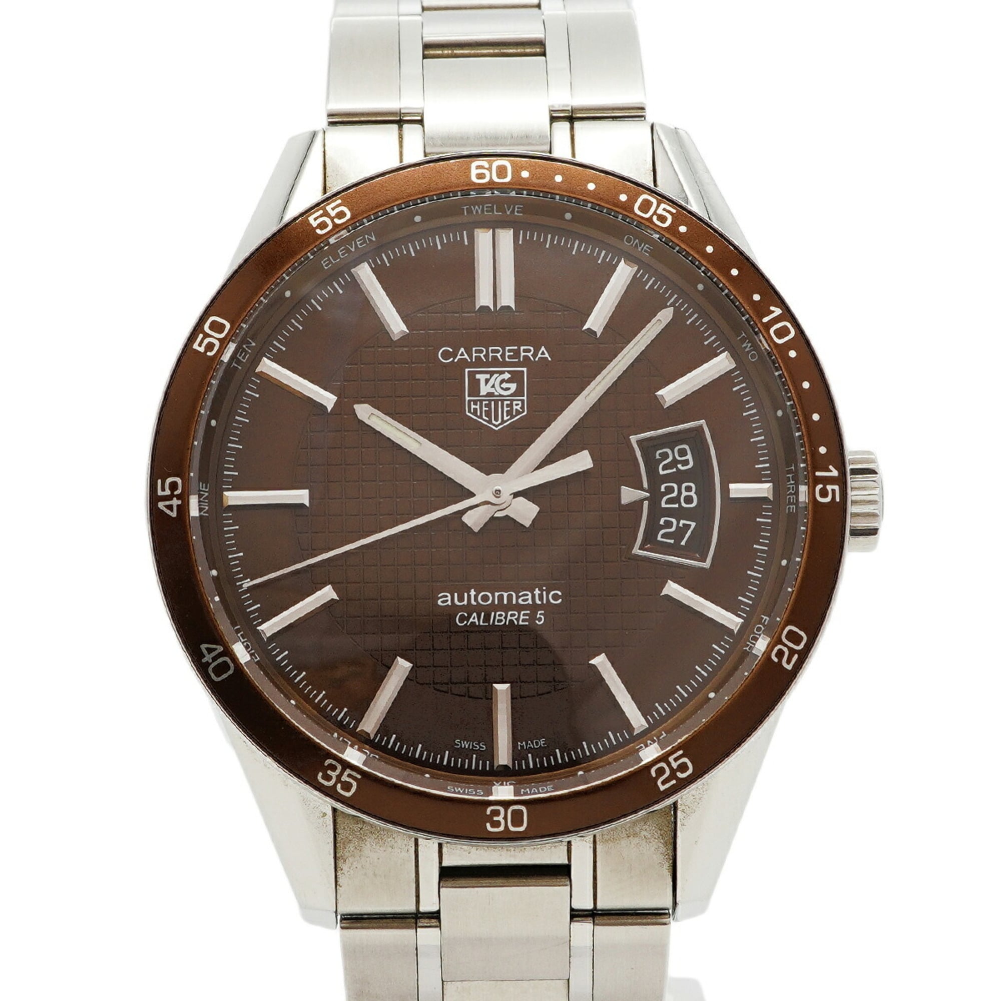TAG Heuer Carrera Calibre 5 WV211N Brown Dial Men\'s Watch