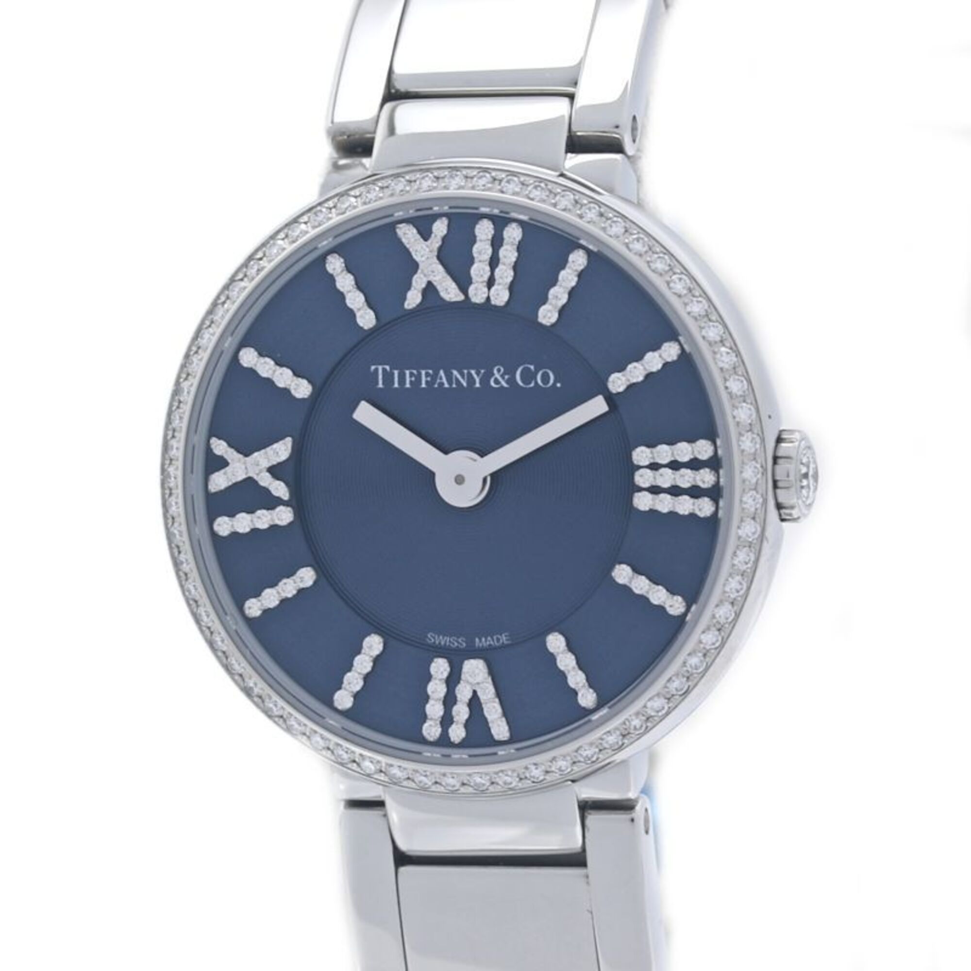 TIFFANY&Co. Tiffany Atlas 2-Hand Bezel Diamond 69291651 Women\'s Watch Stainless Steel 40349