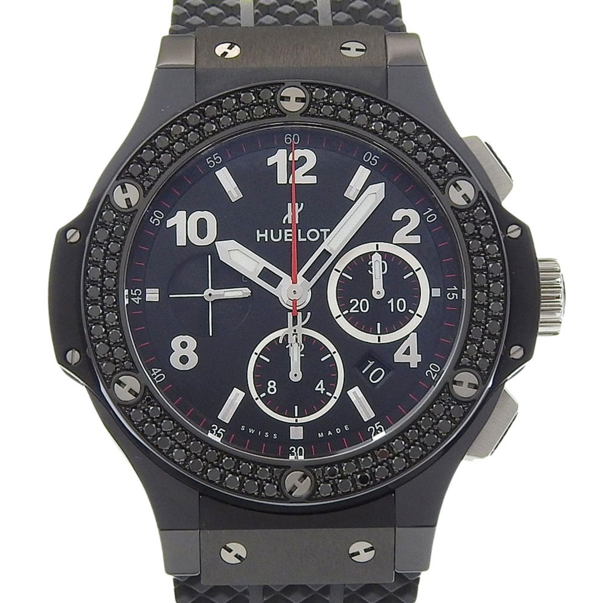 Hublot Big Man Black Magic Watch, Diamond Bezel, 301.CV.130.RX.110, Ceramic x Titanium Rubber, Black