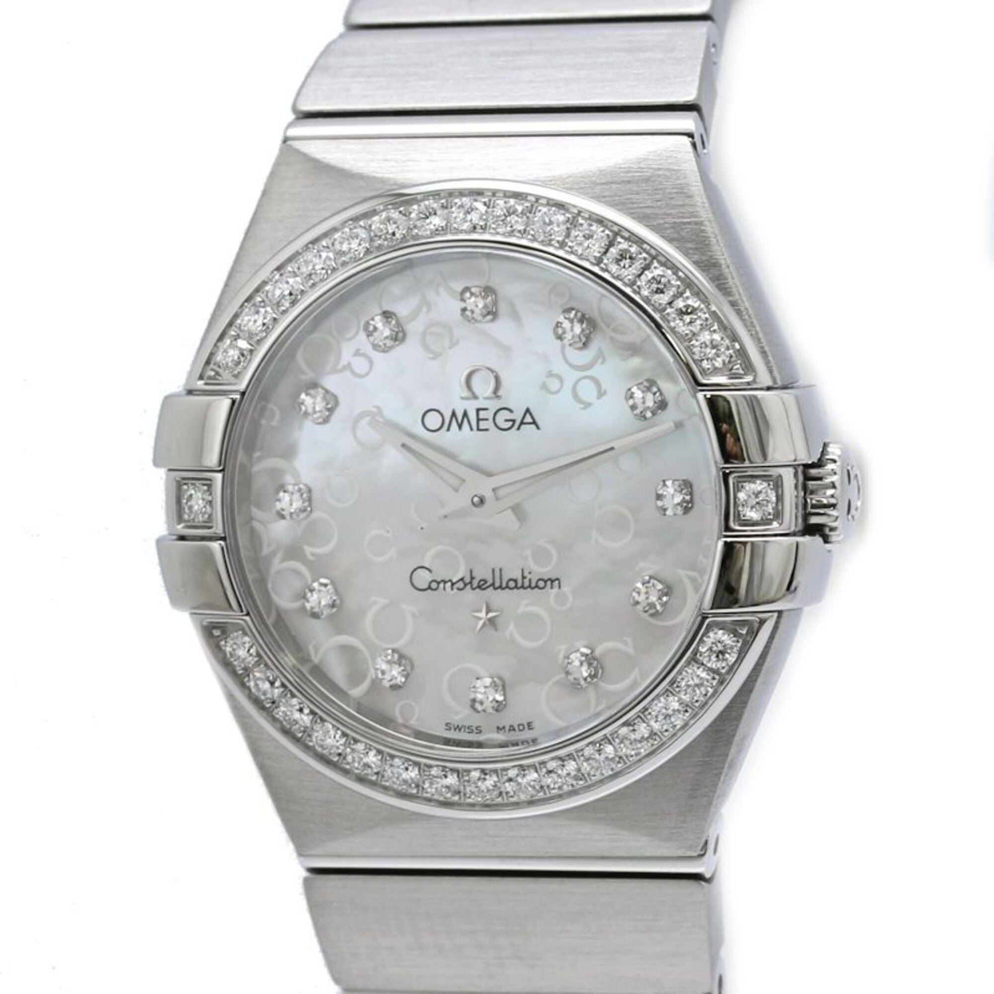 OMEGA Constellation Brushed Diamond Bezel 12P 123.15.27.60.55.005 Women\'s Watch Stainless Steel 405