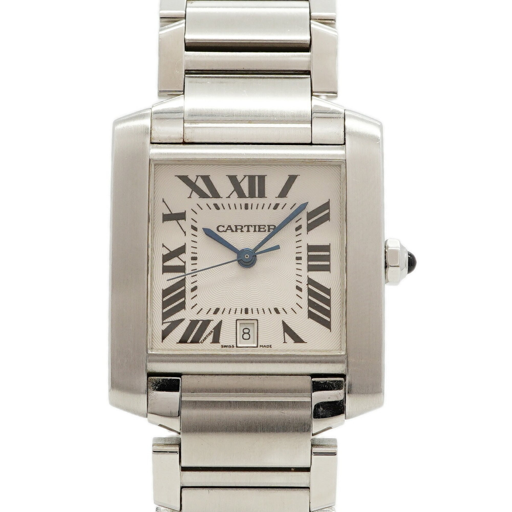 Cartier Tank Franaise LM W51002Q3 Silver Dial Men\'s Watch
