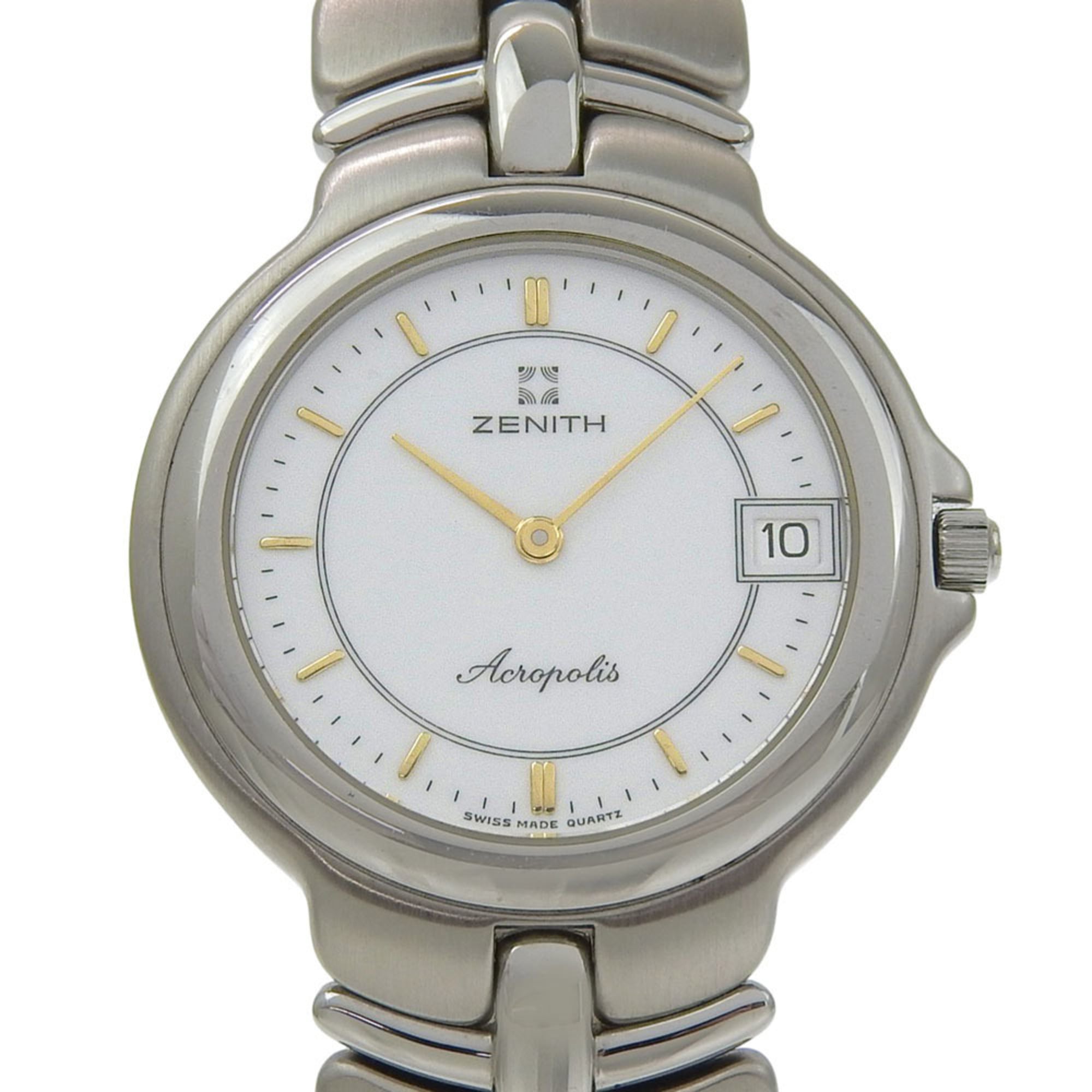 Zenith Acropolis Watch 02.7000.333 Stainless Steel Quartz Analog White Dial Men\'s