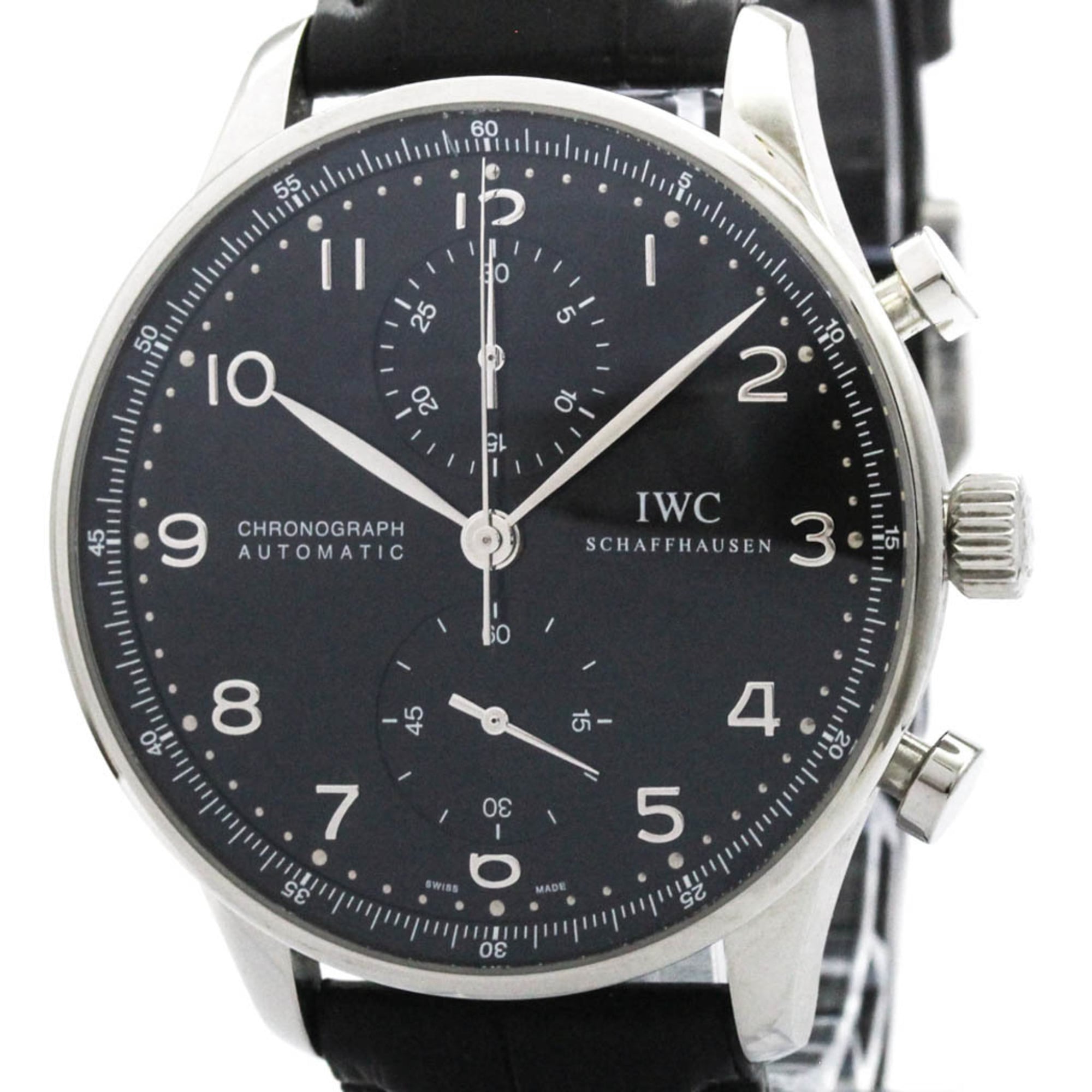 IWC Portugieser Chronograph Automatic Steel Watch IW371438 Polished