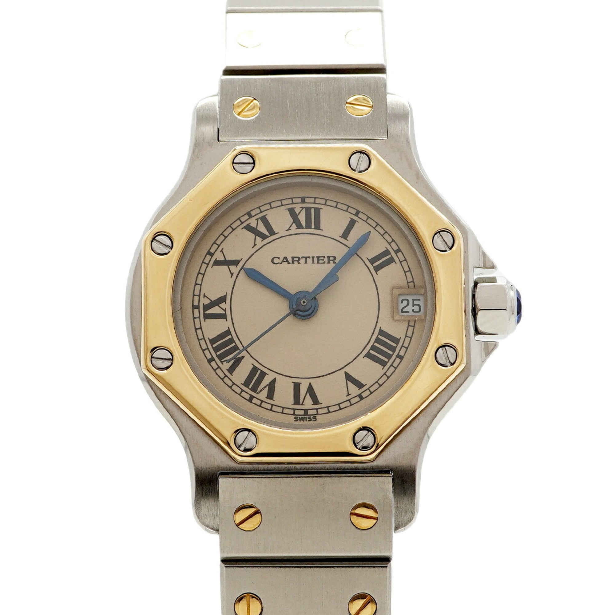 Cartier Santos Octagon SM W2001683 Beige Dial Women\'s Watch