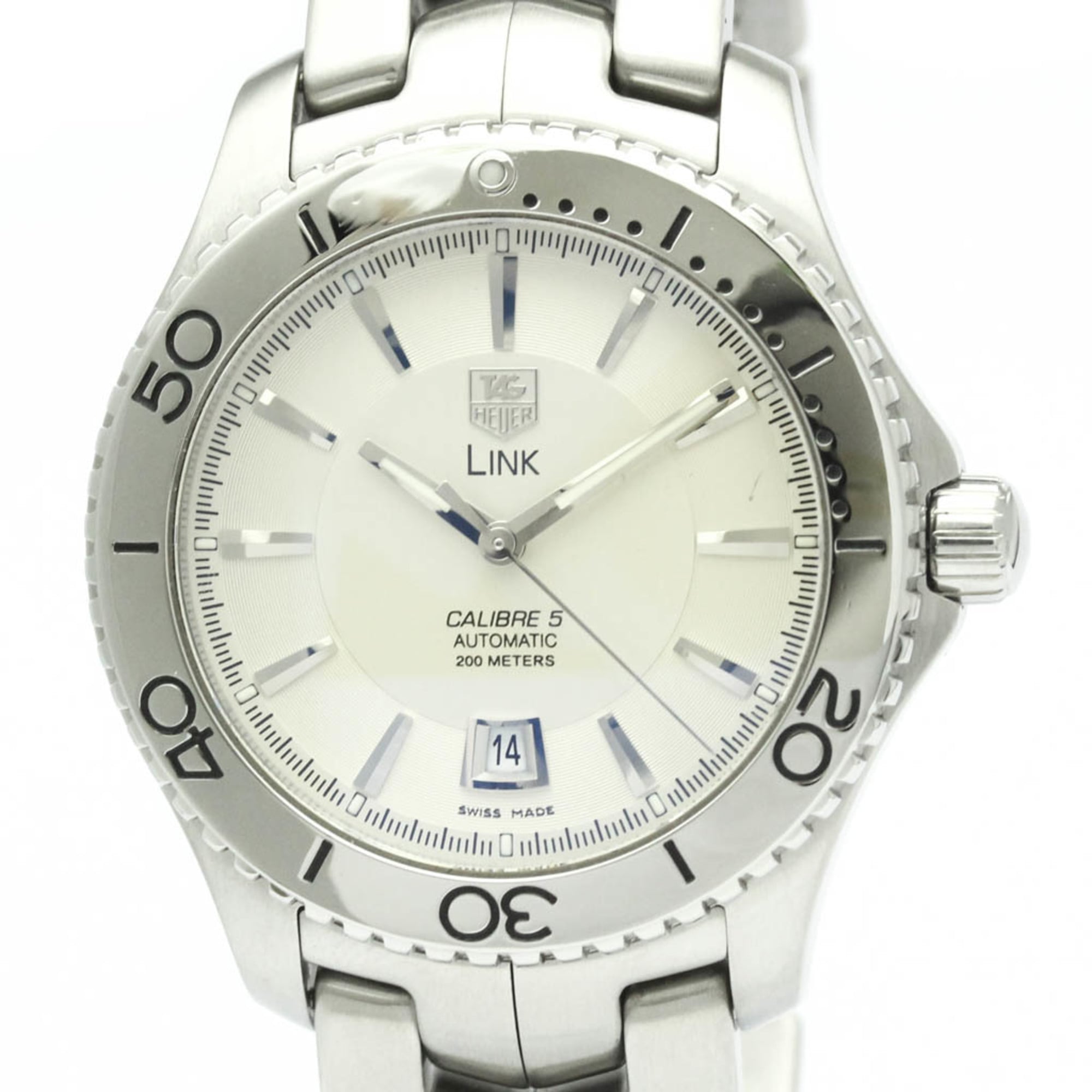 TAG HEUER Link Calibre 5 Steel Automatic Mens Watch WJ201B Polished
