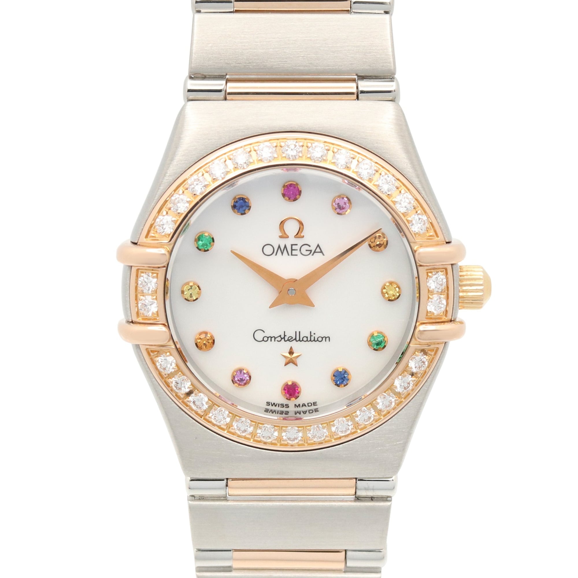 Omega Constellation Mini Iris Diamond Bezel Watch, 18K Pink Gold (PG) Stainless Steel, Diamond, Ladi