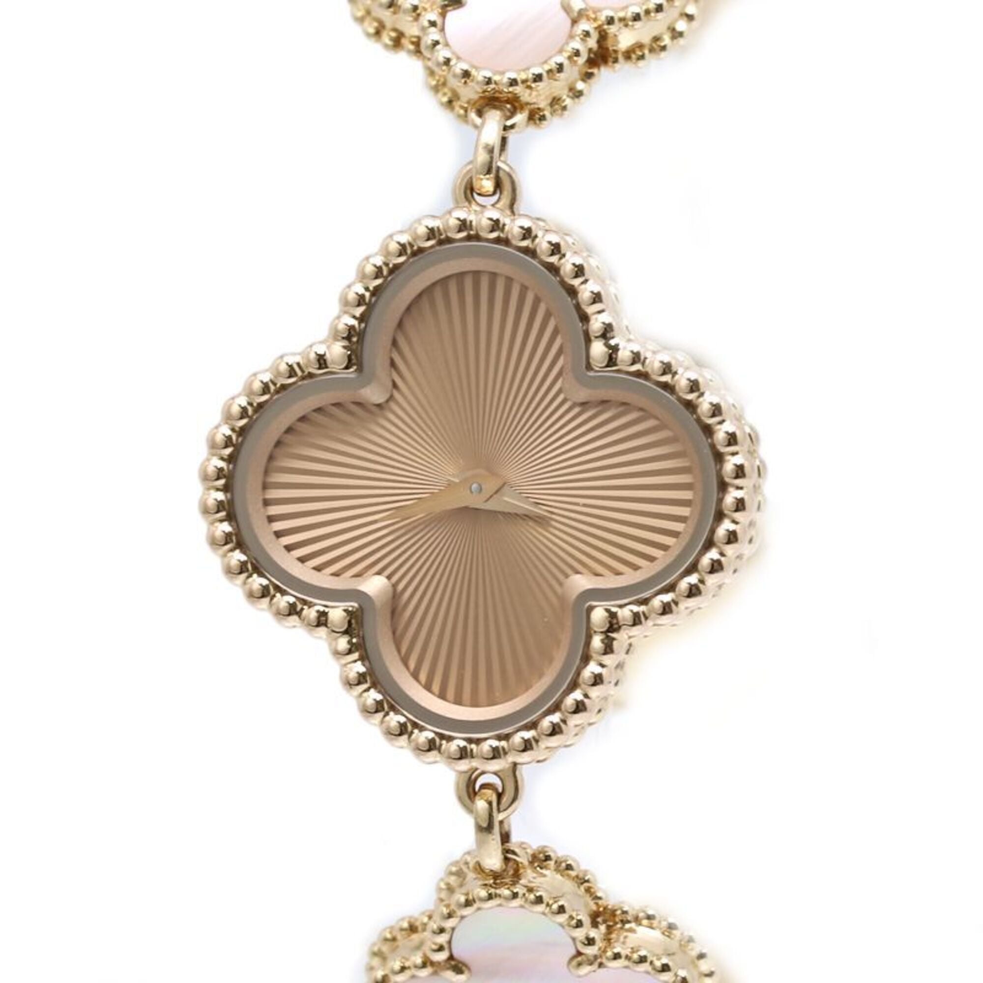 Van Cleef & Arpels Sweet Alhambra Guilloche VCARO90100 2386240 Women\'s Watch 18K Rose Gold 40437