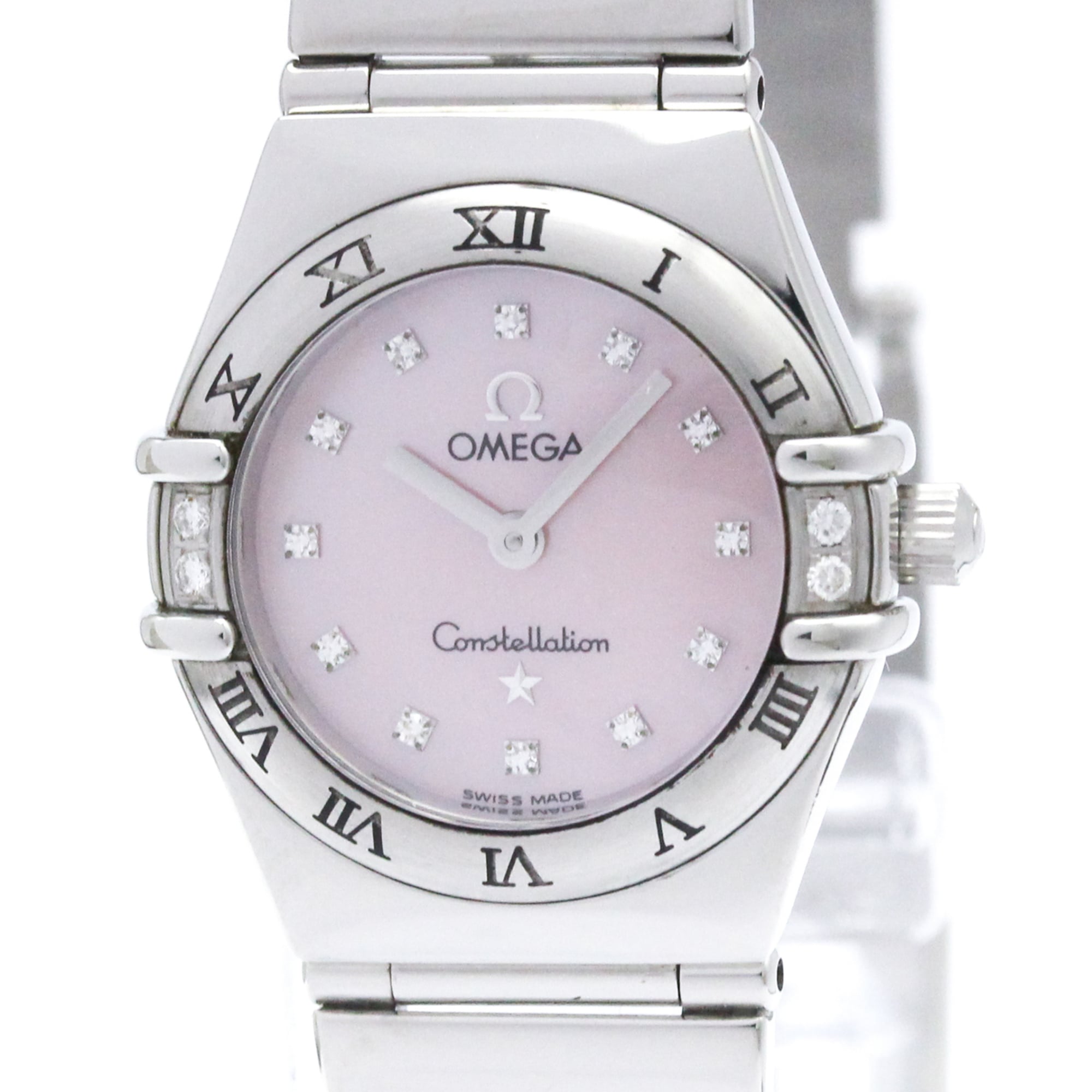 OMEGA Constellation Diamond MOP Dial Ladies Quartz Steel Watch 1567.66 Polished