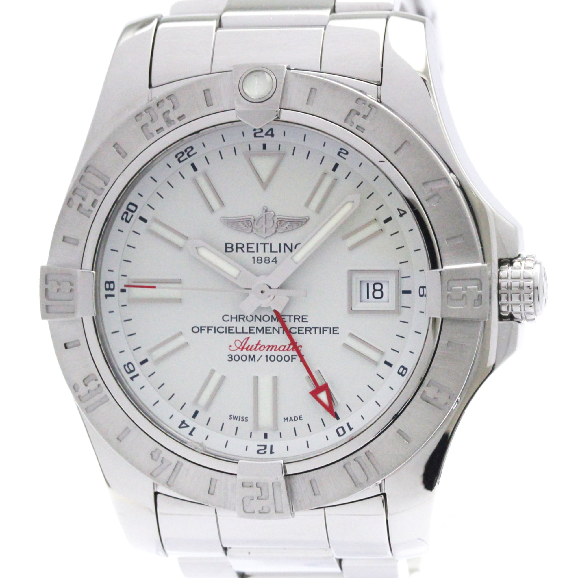 BREITLING Avenger ll GMT Steel Automatic Mens Watch A32390 Polished