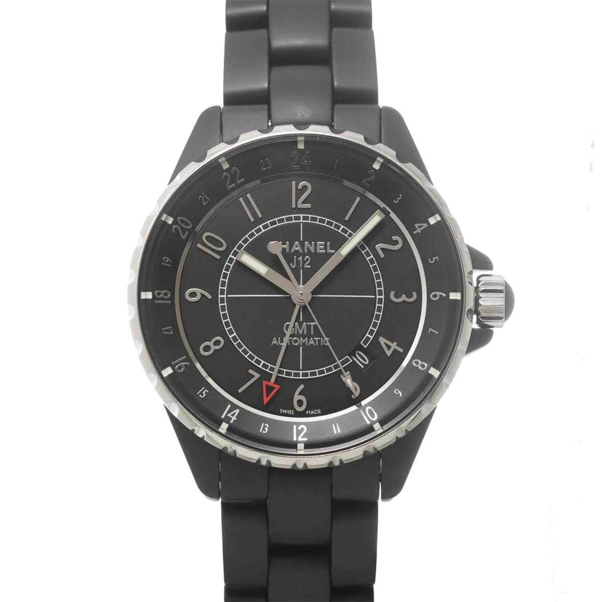 Chanel J12 GMT 41mm H3101 Men\'s Watch, Date, Matte Black Ceramic, Automatic Movement