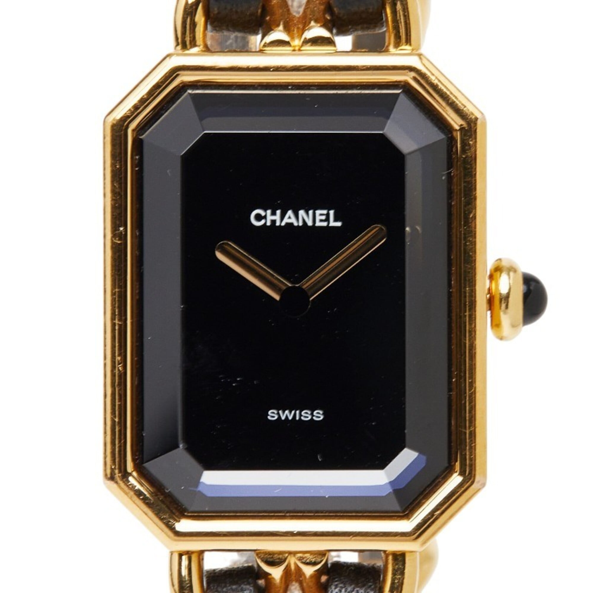 Chanel Premire L Watch H0001 Quartz Black Dial Plated Leather Onyx Women\'s CHANEL
