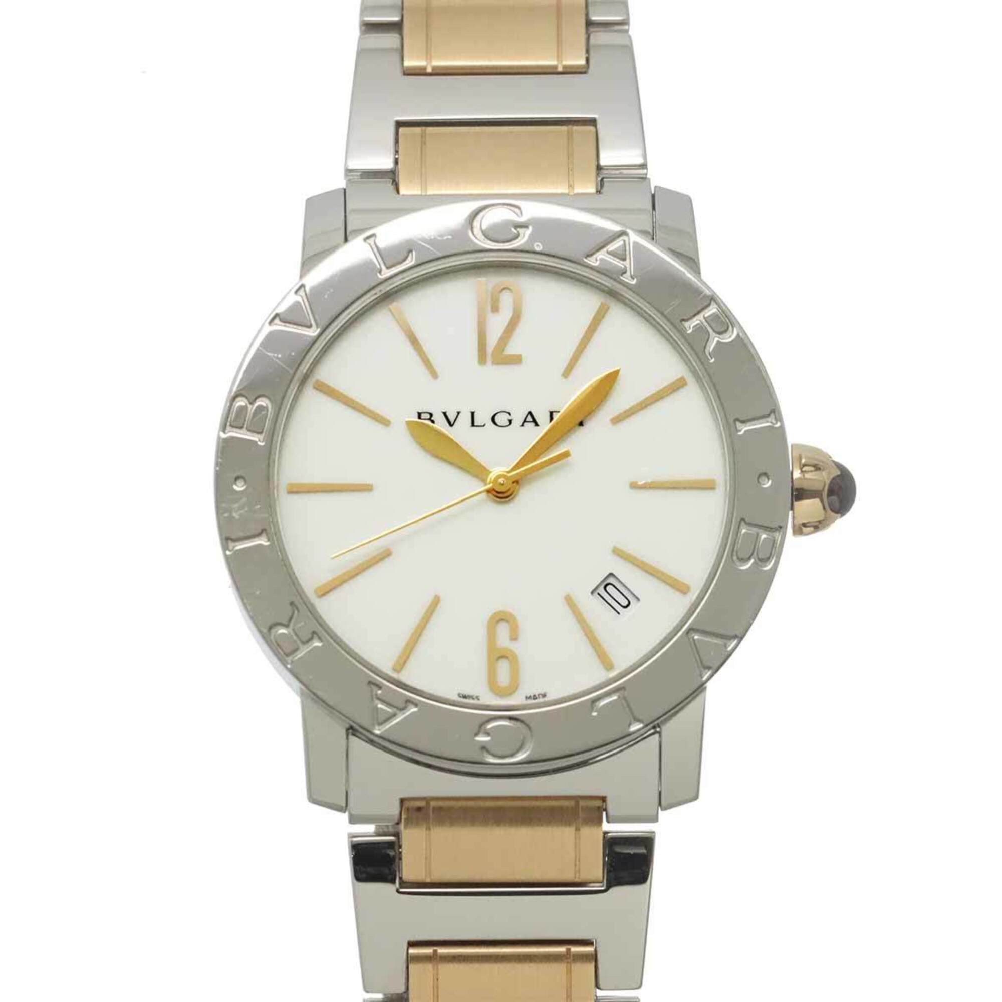 BVLGARI BBL37S Men\'s Watch PG Pink Gold Date White Automatic Self-winding