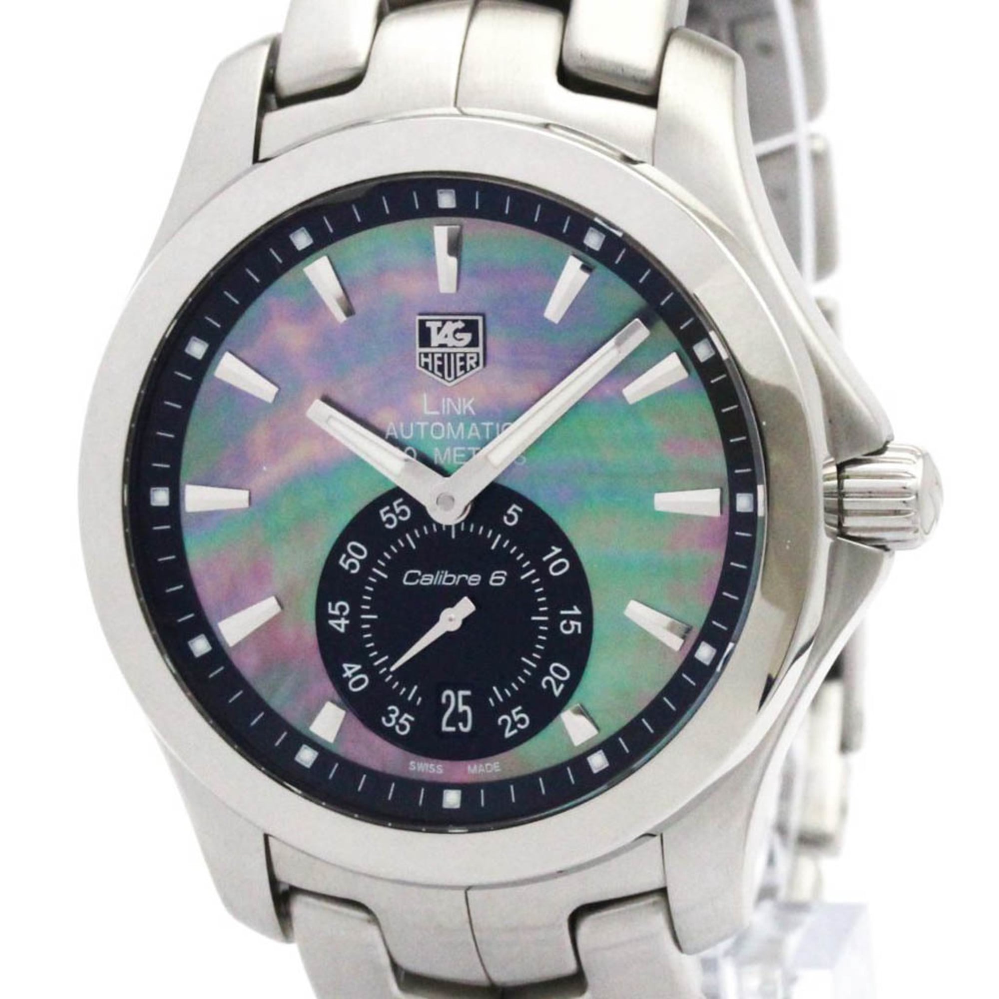 TAG HEUER Link Limited Edition Black MOP Steel Watch WJF211K Polished
