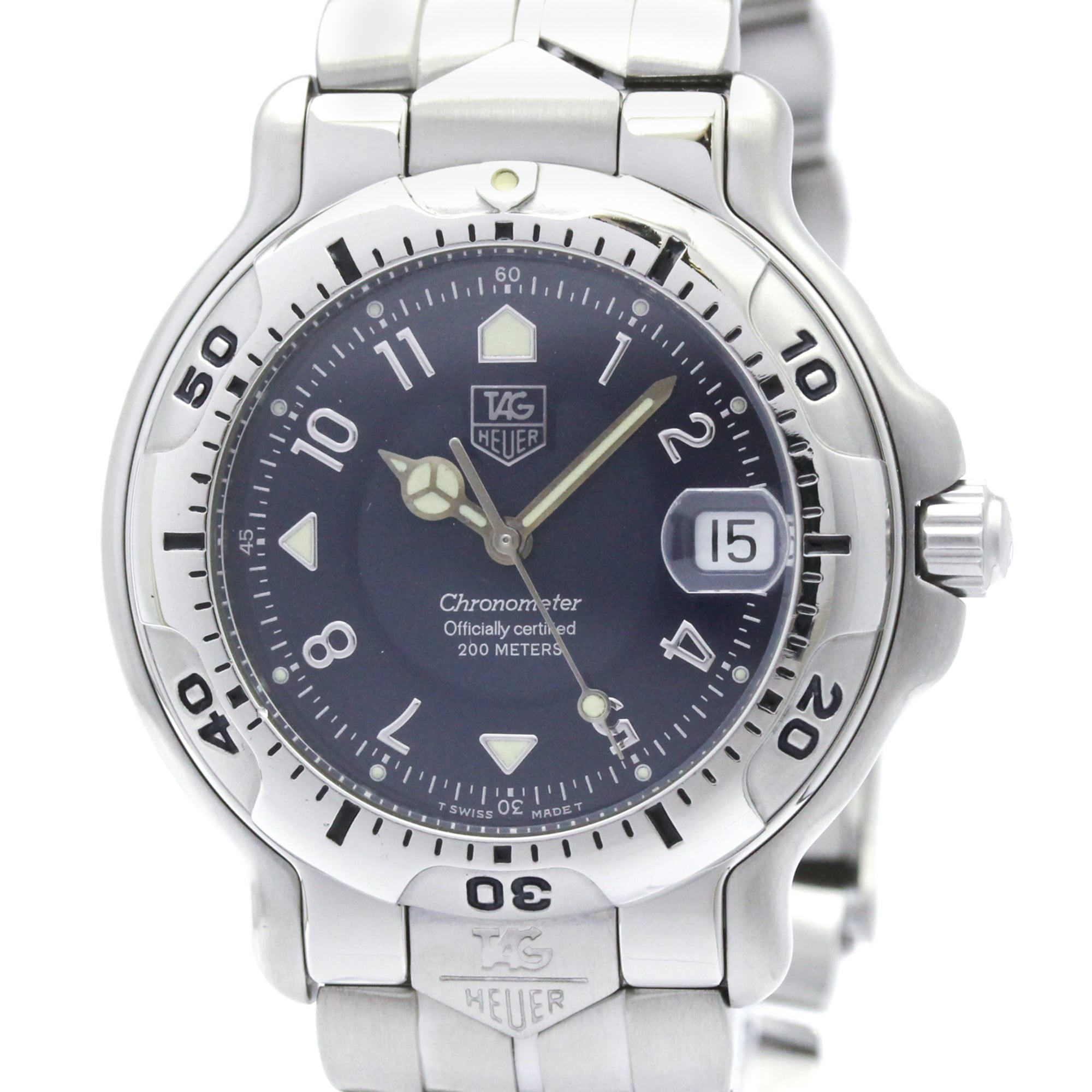 TAG HEUER 6000 Chronometer Steel Automatic Mens Watch WH5113 Polished