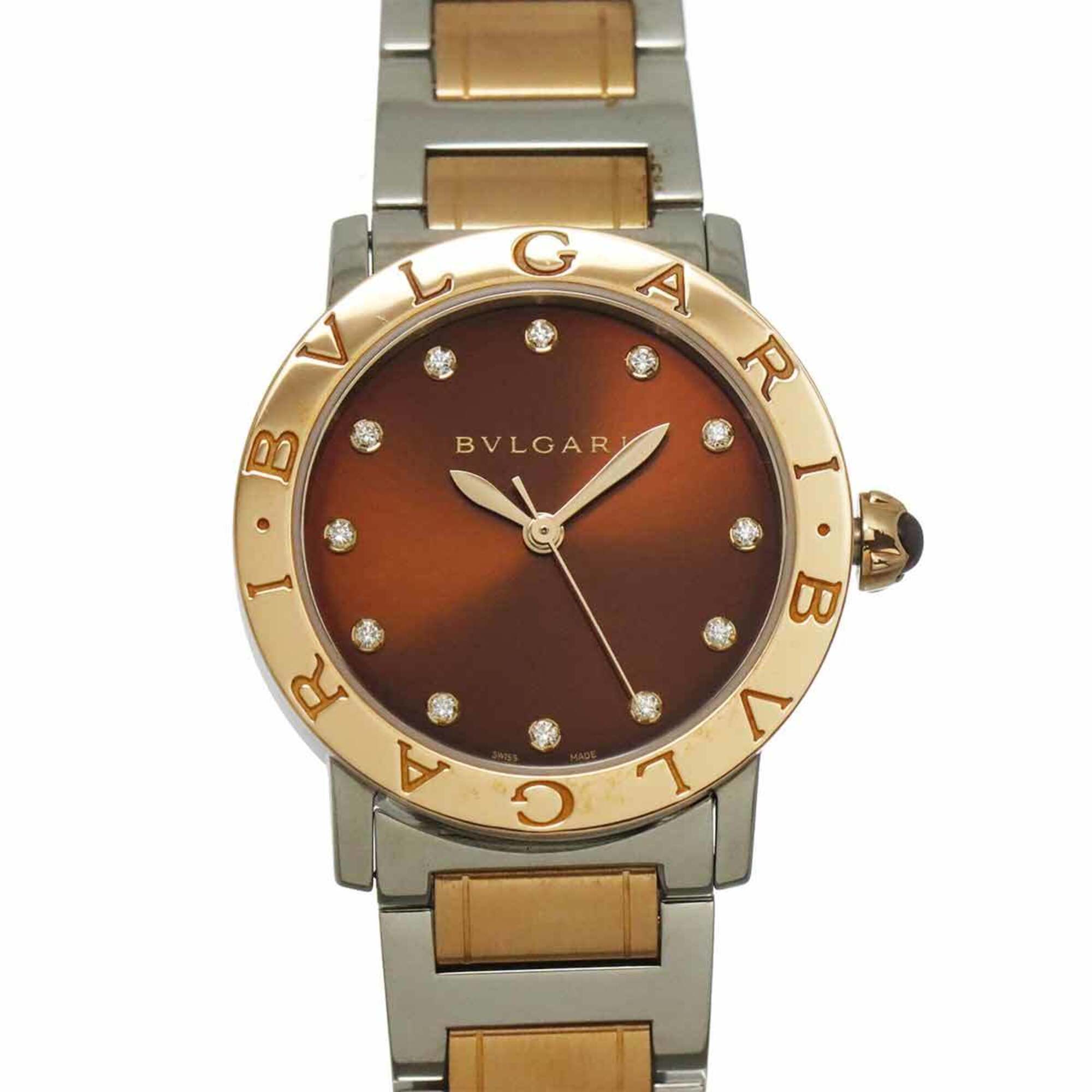 BVLGARI BBLP33SG Boys\' Watch 12P Diamond Brown 18KPG Pink Gold Automatic