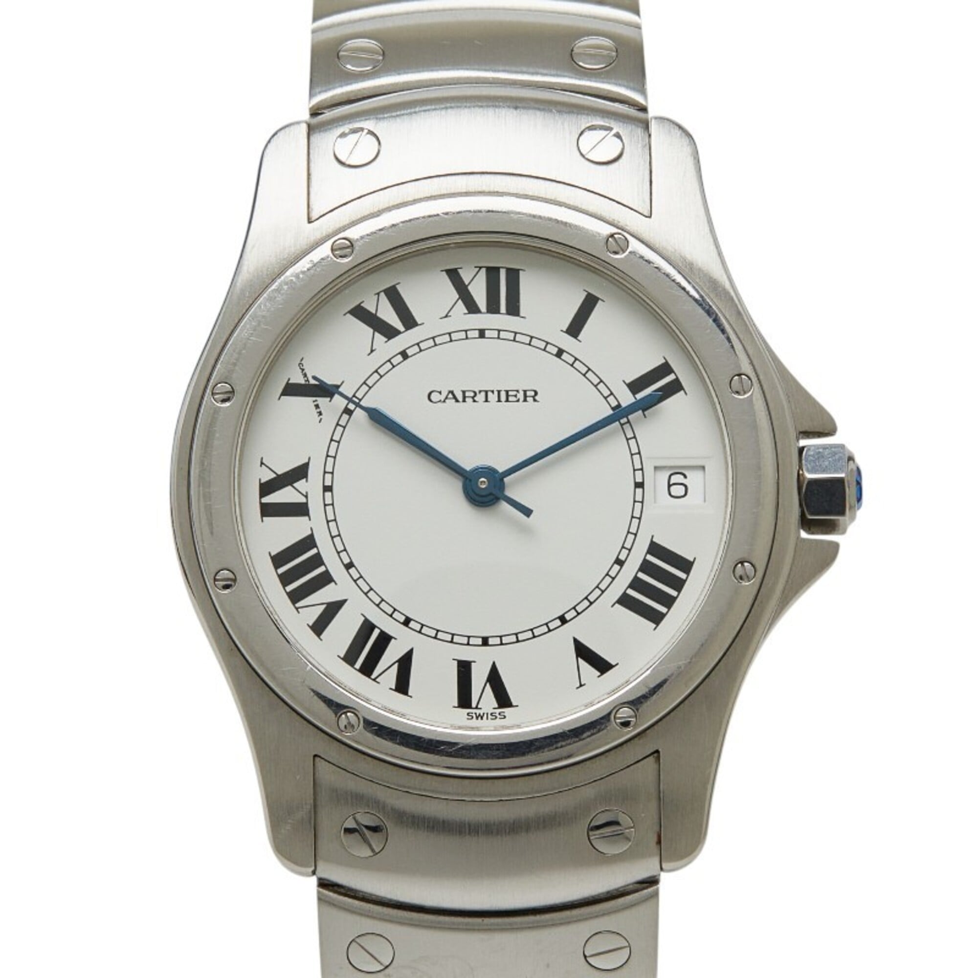 Cartier Santos Ronde LM W20026K1 Automatic (with manual winding) White Dial Stainless Steel Men\'s W