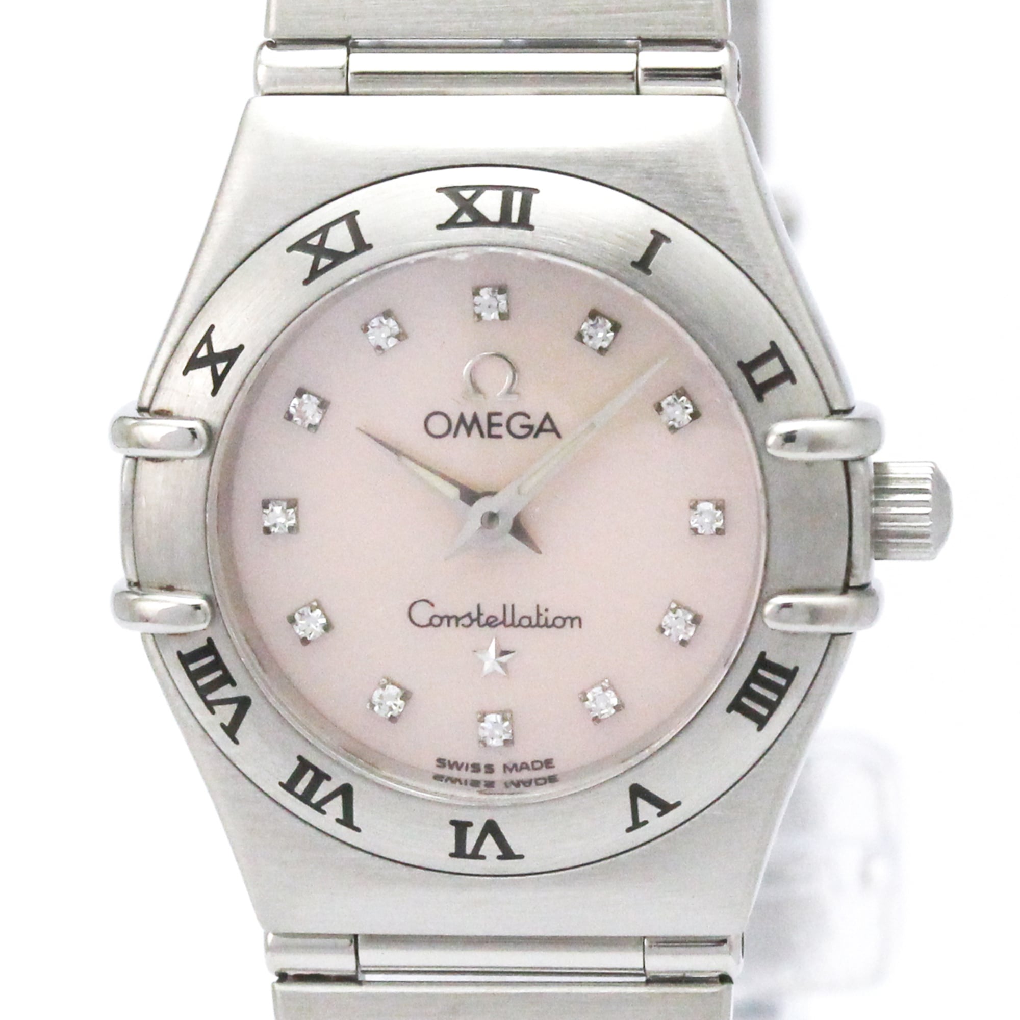 OMEGA Constellation Diamond Pink MOP Dial Quartz Watch 1562.65 Polished