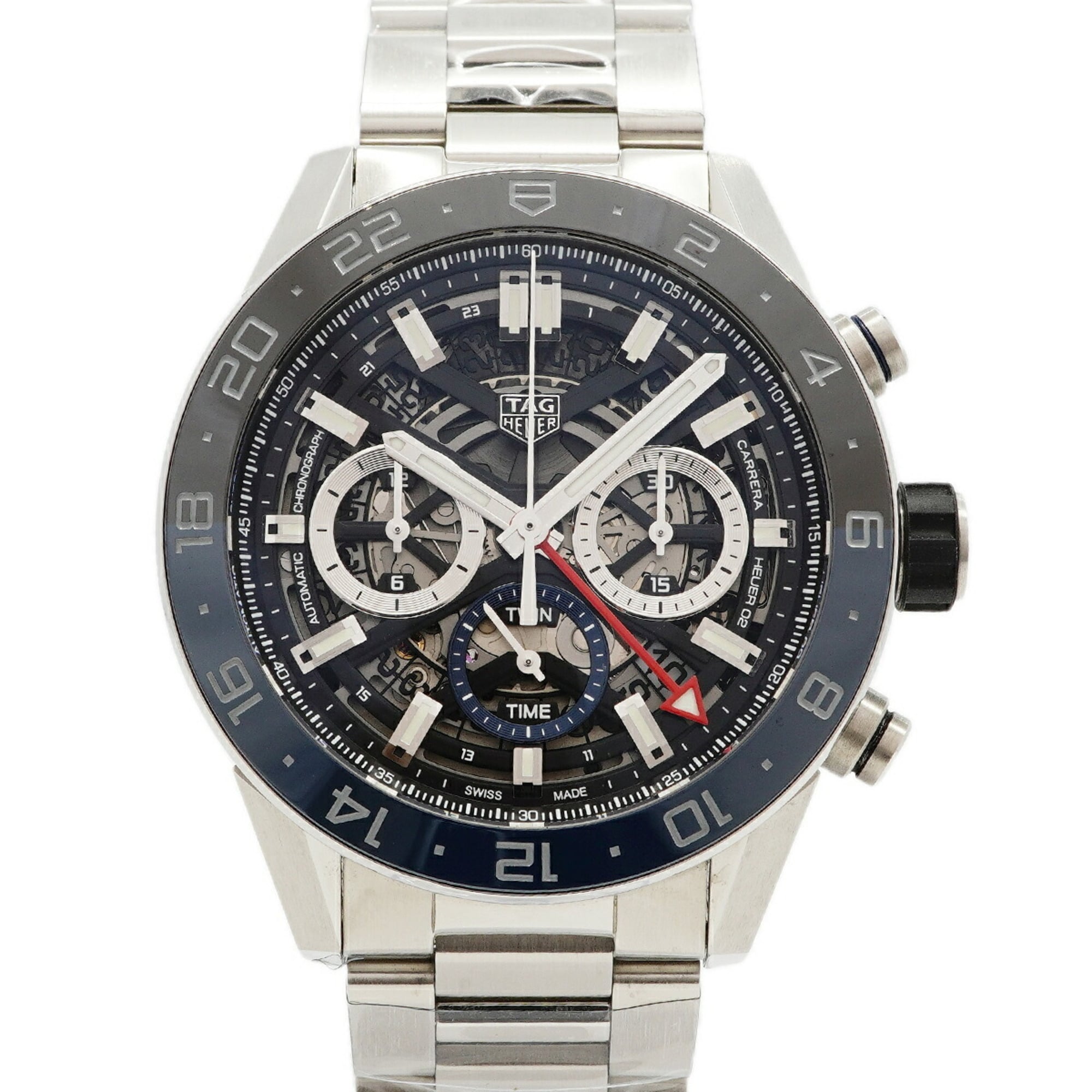 TAG Heuer Carrera Calibre 02 GMT CBG2A1Z Skeleton Dial Men\'s Watch