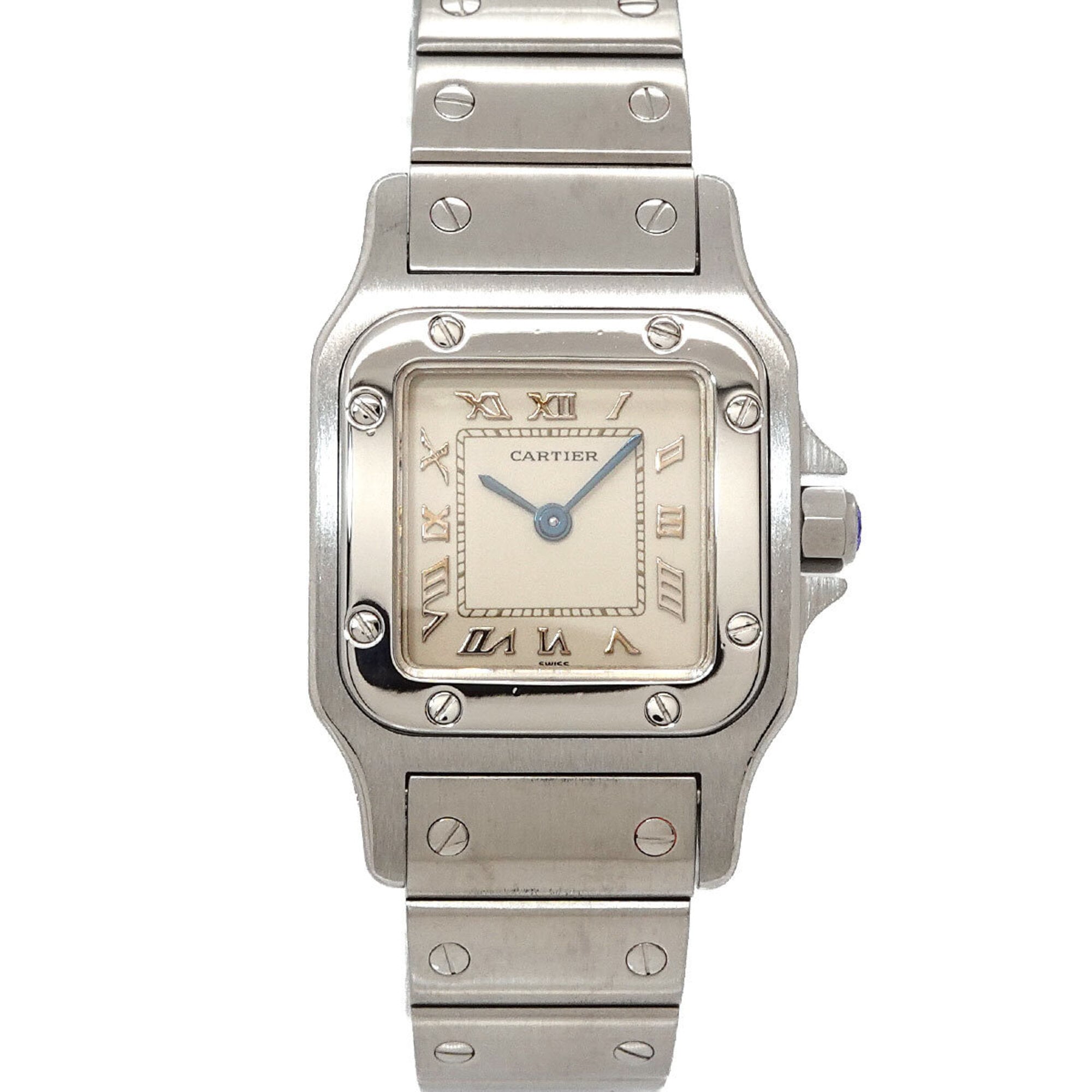 Cartier Santos Galbee SM W20024D6 Women\'s Watch, Ivory, Quartz Watch