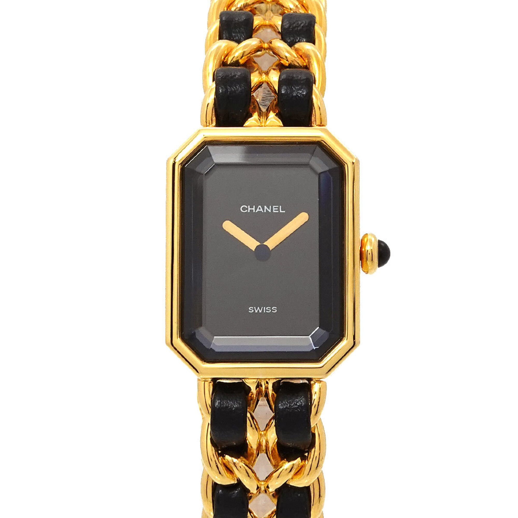 Chanel Premiere Large Size H0001 Women\'s Watch Black Gold Quartz