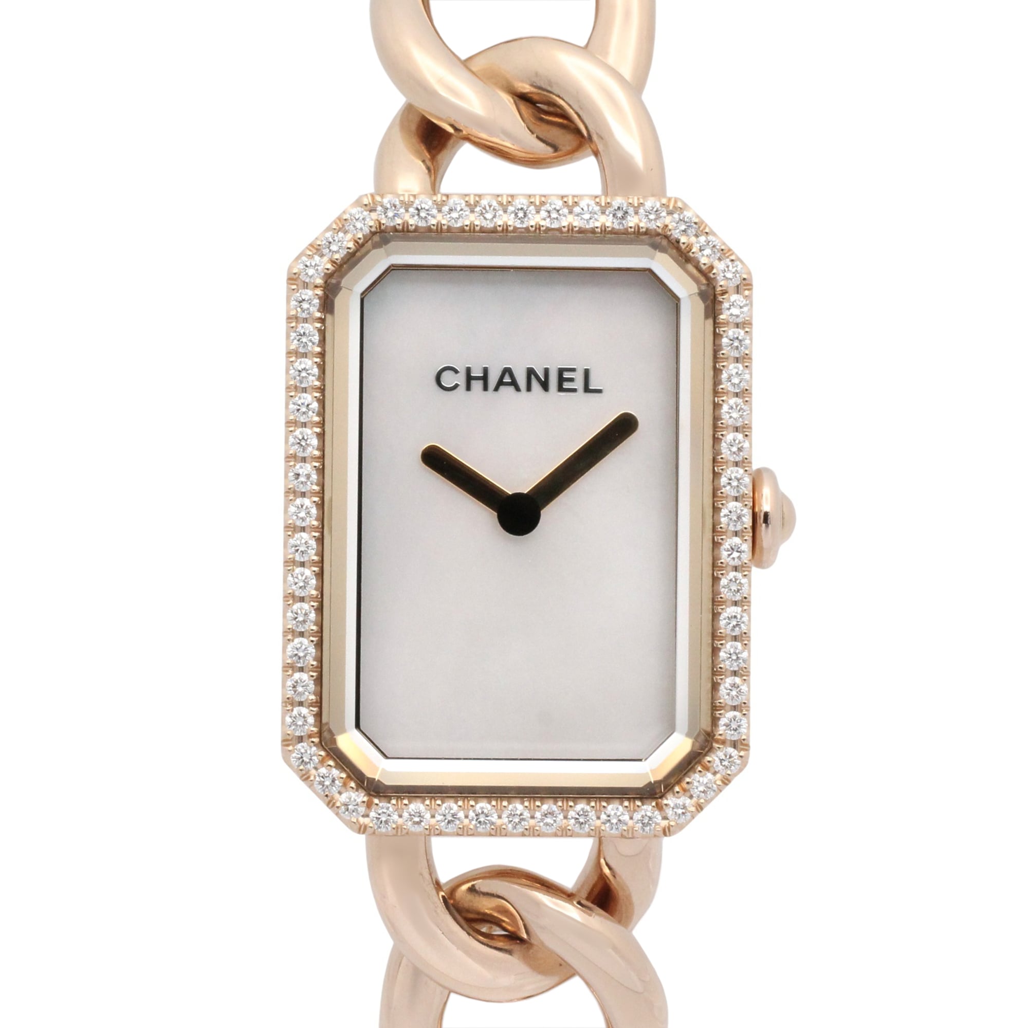 Chanel CHANEL Premire Diamond Bezel Watch 18KPG (Pink Gold) Ladies White Shell H4412