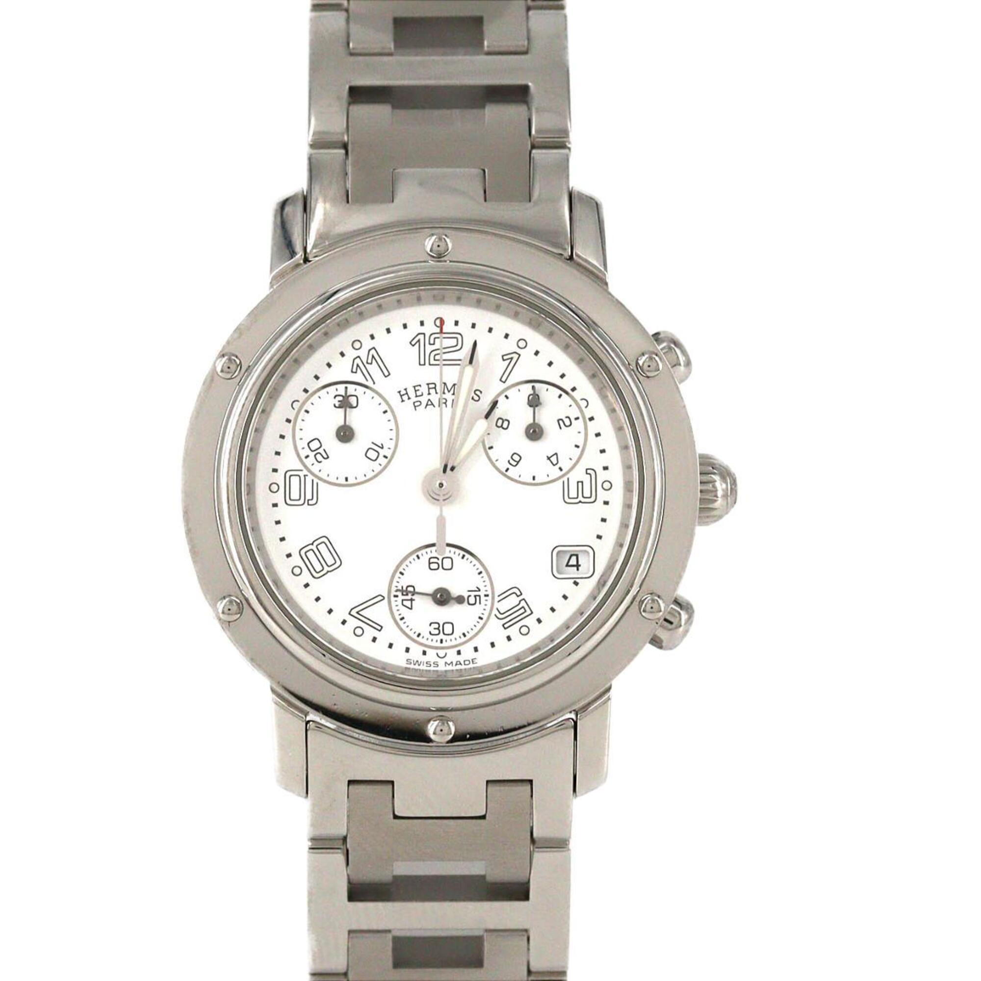 Hermes Clipper Chronograph CL1.310 SS Quartz Watch