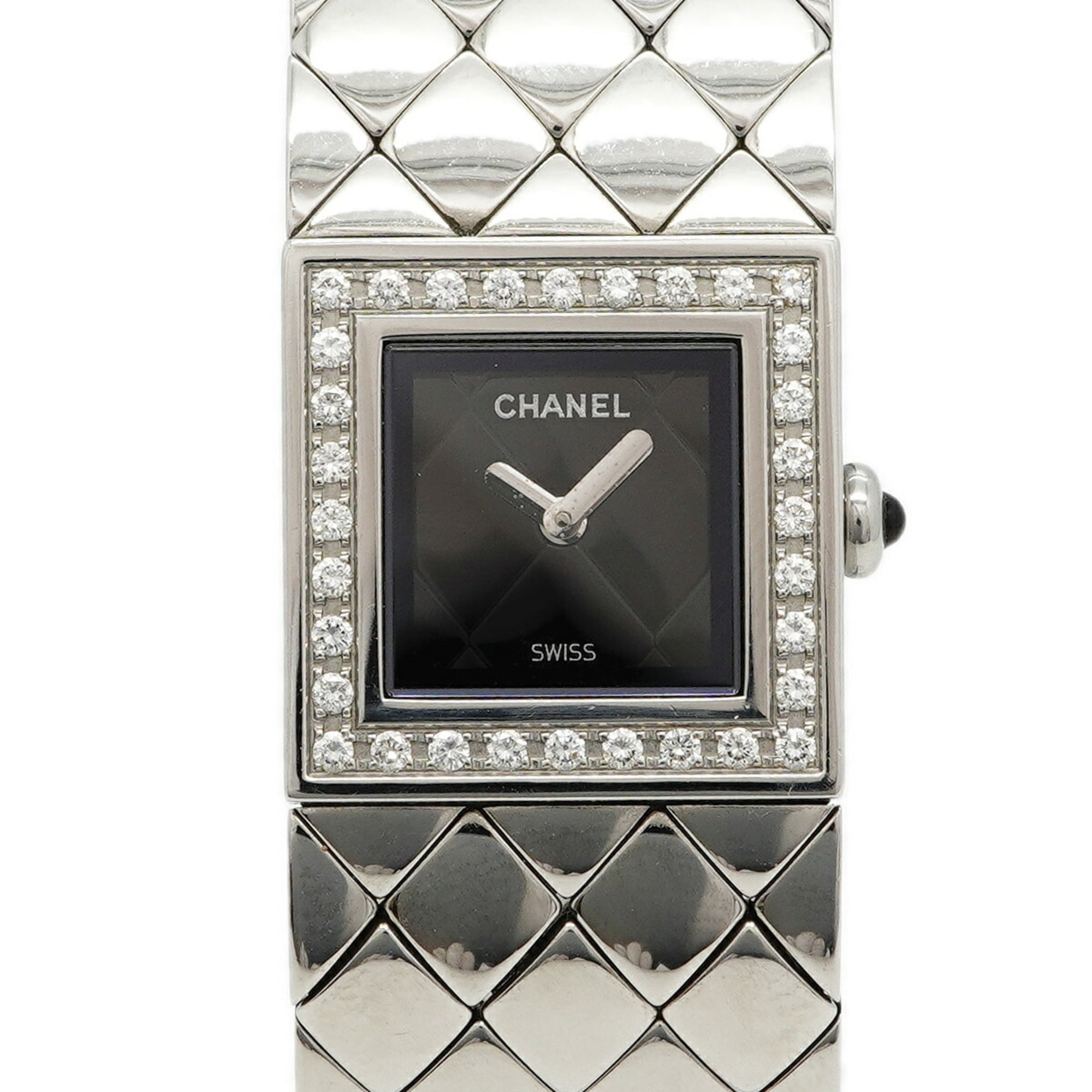 Chanel MatelassŽ Diamond H0489 Black Dial Women\'s Watch