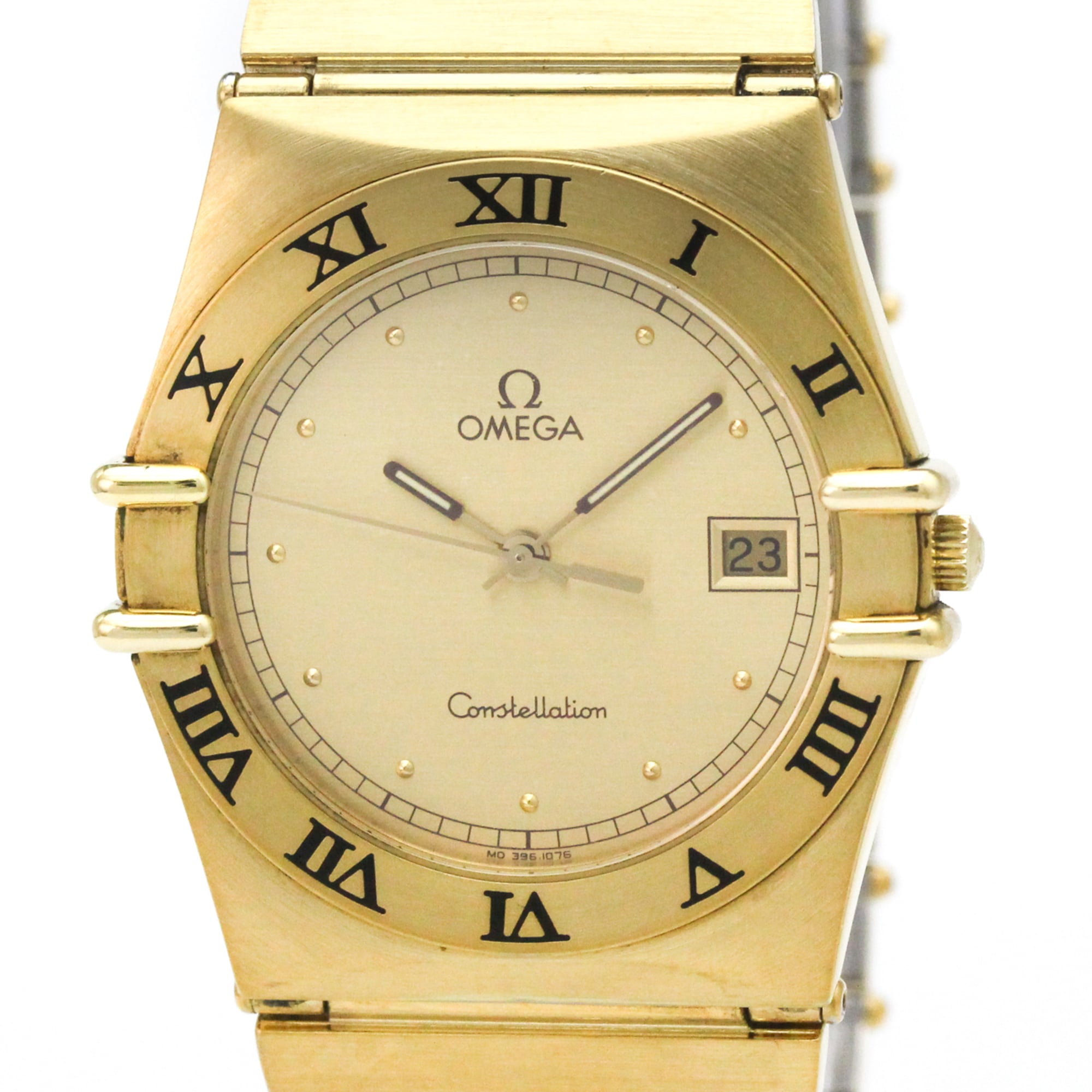 OMEGA Constellation Gold Plated Quartz Mens Watch 396.1076