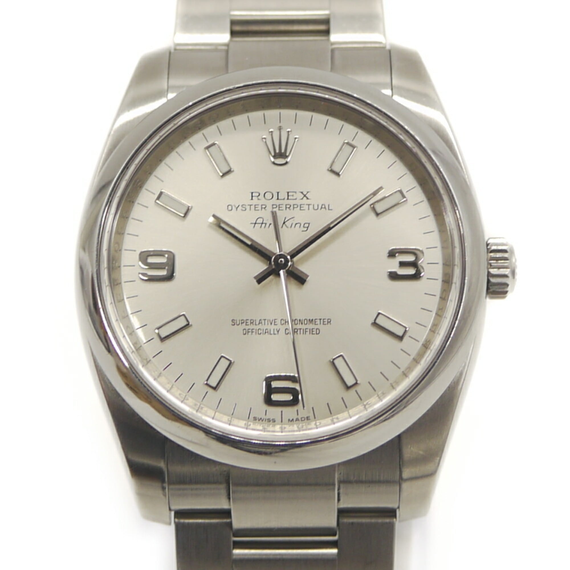ROLEX Air-King 114200 M-serial Stainless Steel Automatic Silver Dial Watch