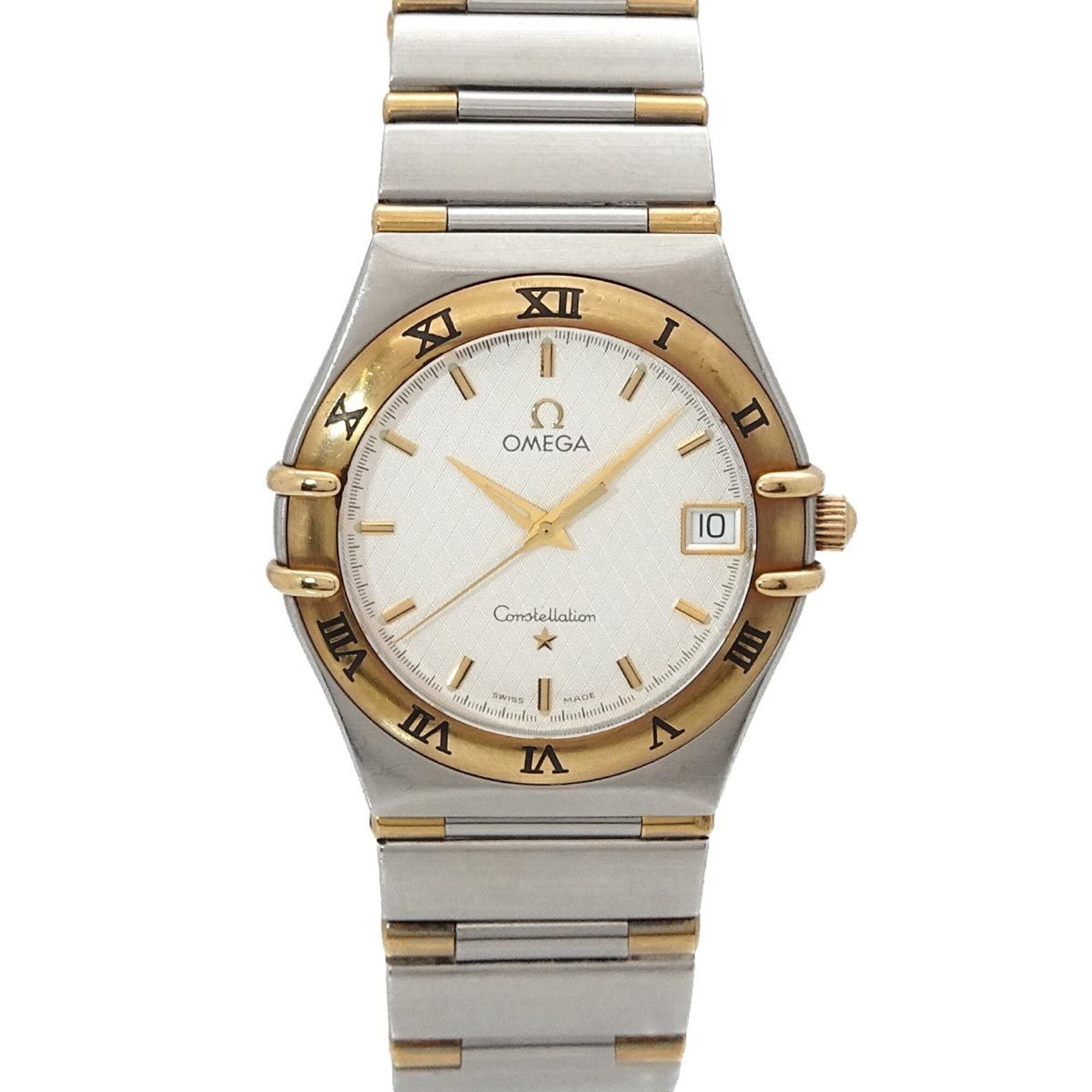 Omega Constellation 1312 30 Men\'s Watch, Date, Silver/YG Yellow Gold, Quartz Watch