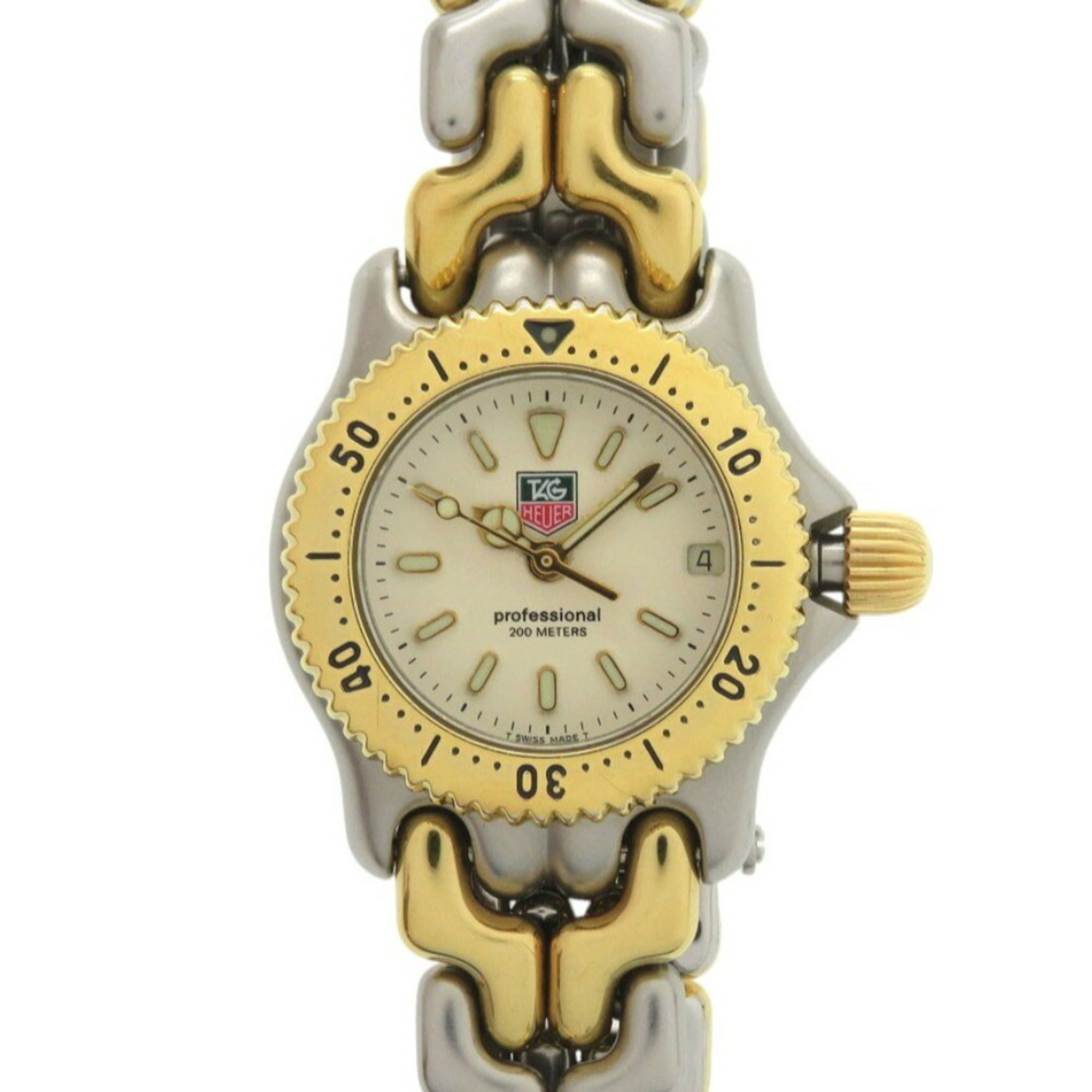 TAG Heuer Cell Series S95.708 SS Ivory Quartz Watch Silver Gold 0395TAG HEUER