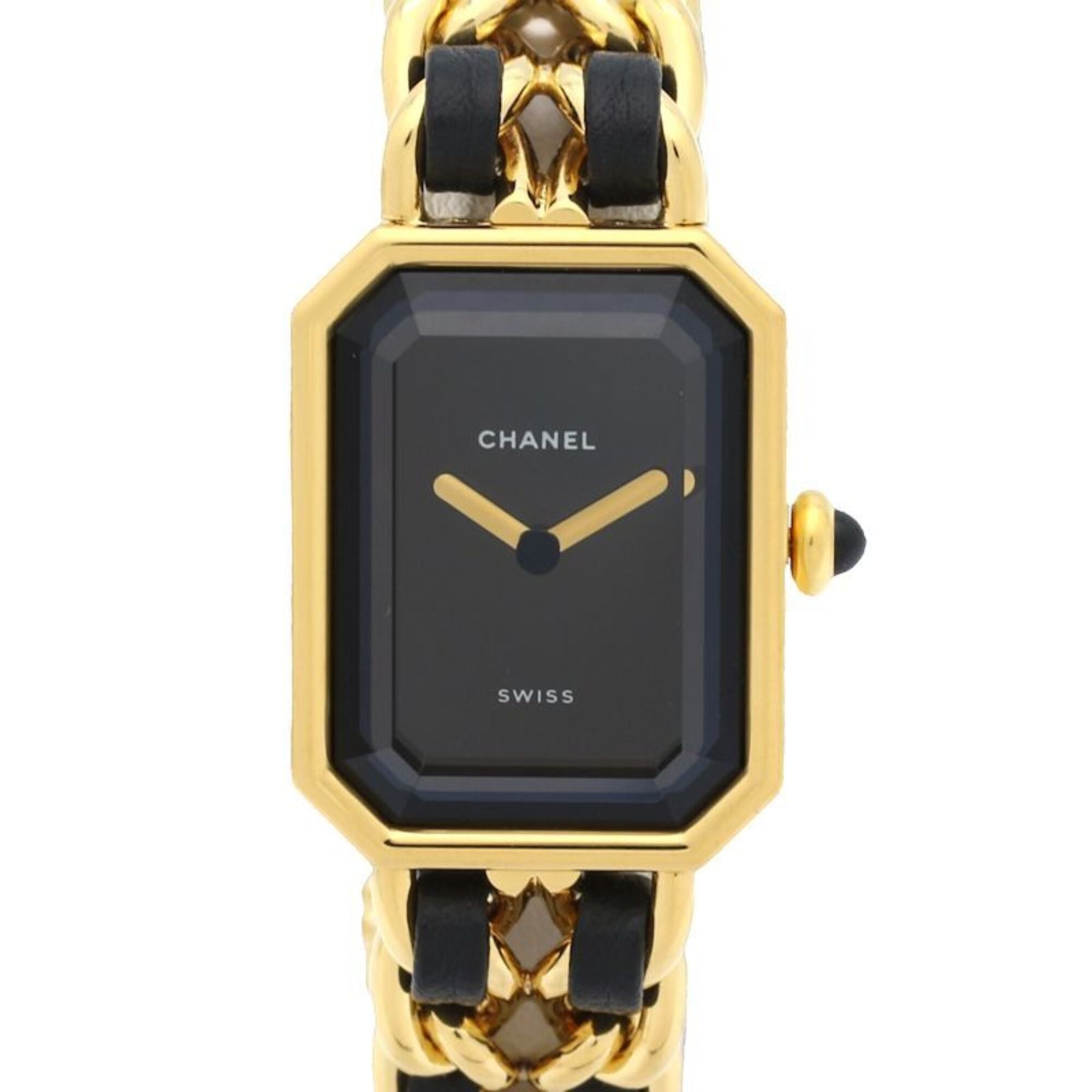 CHANEL Premiere S size H0001 483011001 Women\'s Watch GP (Gold Plated) x Leather 130523