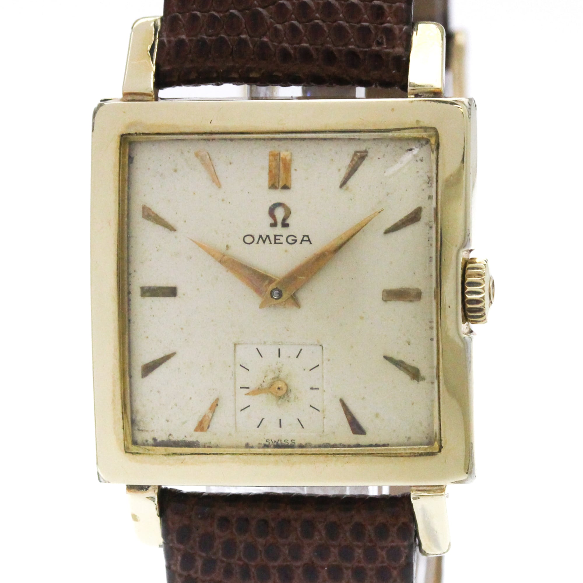 OMEGA Cal 302 Gold Plated hand-Winding Mens Watch 6264 Vintage