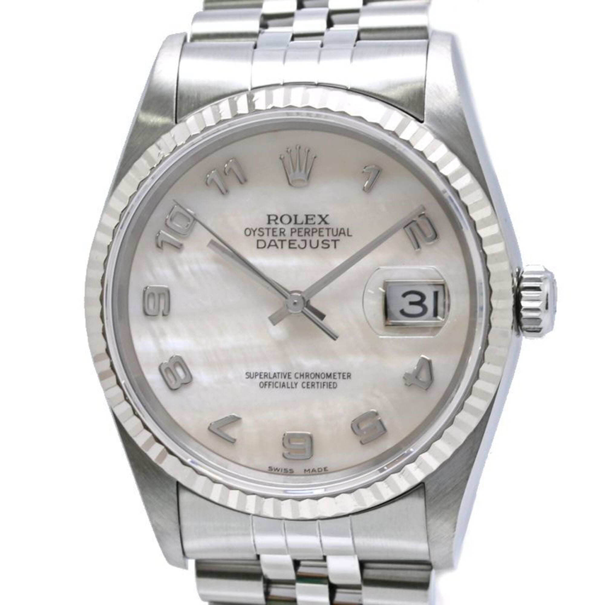ROLEX Datejust Shell Arabic 16234NA Men\'s Watch SSx18KWG 40457