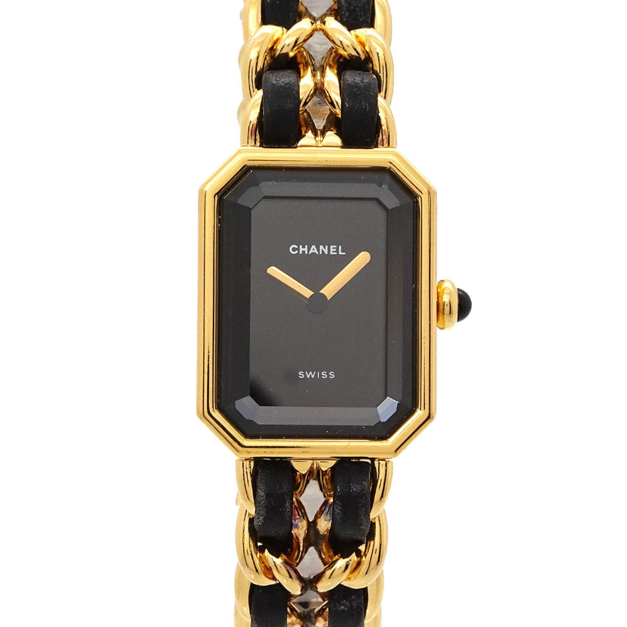 Chanel Premiere H0001 Women\'s Watch, Size M, Black & Gold, Quartz Movement.