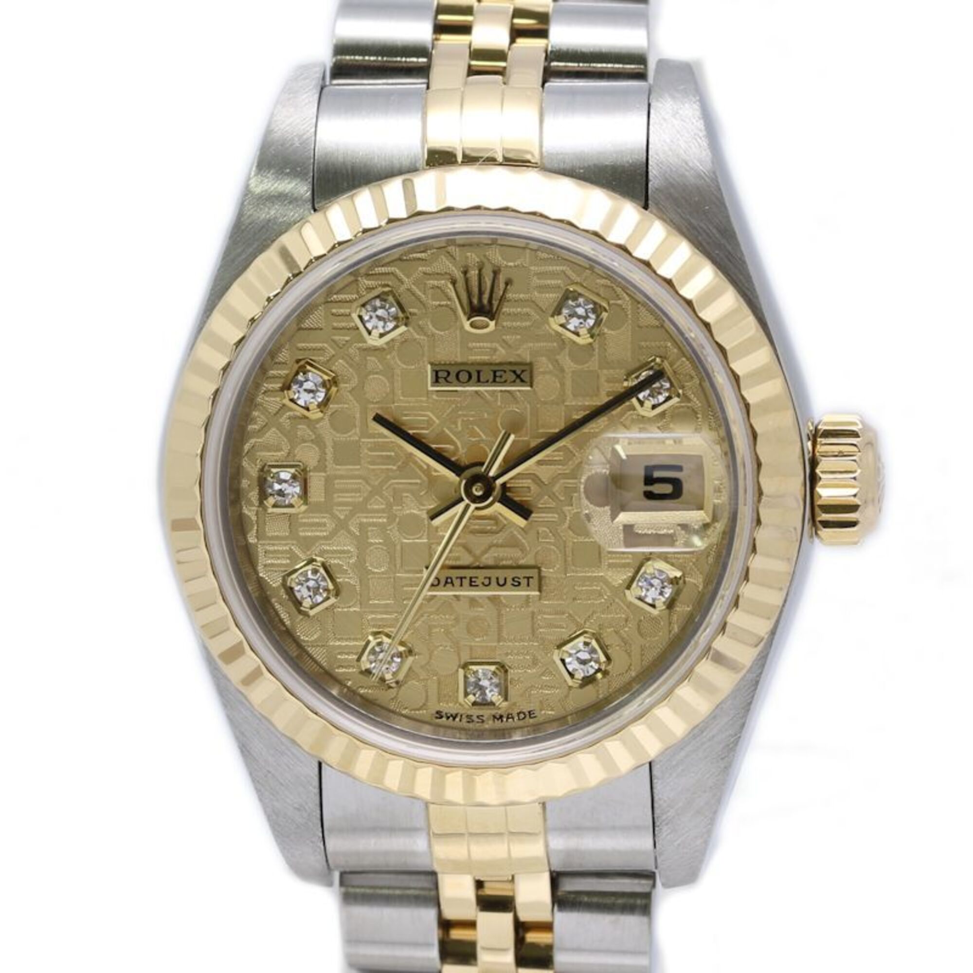 ROLEX Datejust 10P Diamond 79173G Women\'s Watch SSx18K Yellow Gold 40464