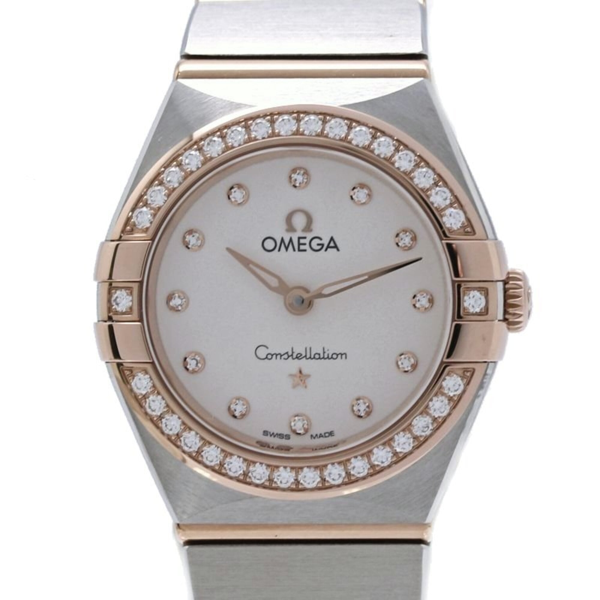 OMEGA Constellation Manhattan Diamond Bezel 131.25.25.60.52.001 Women\'s Watch SS x 18K Sedna Gold 4