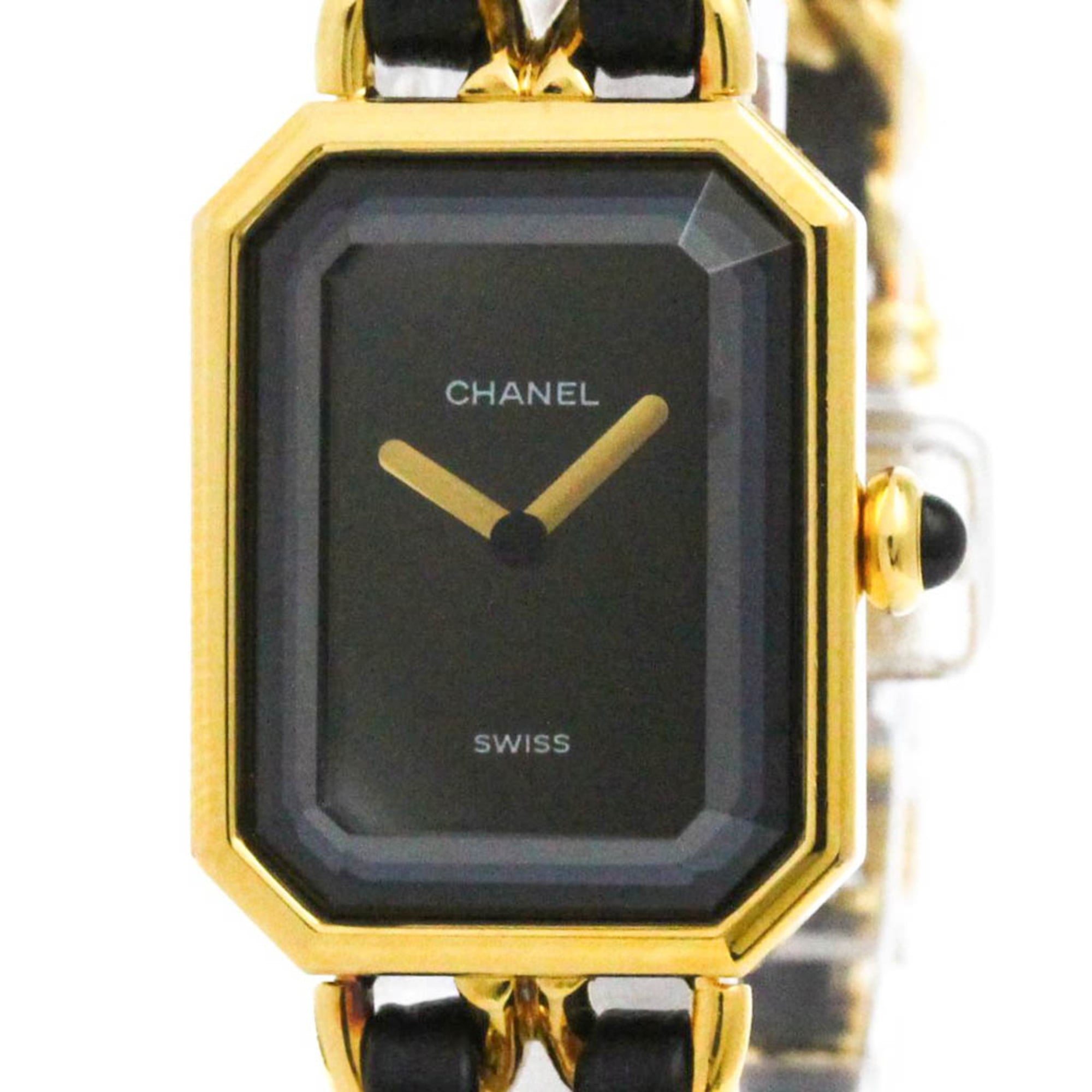CHANEL Premiere Size L Gold Plated Quartz Ladies Watch H0001