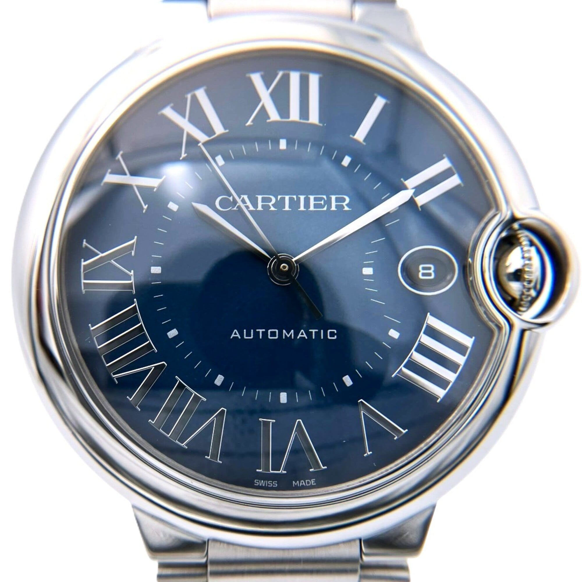 Cartier Ballon Bleu de automatic watch, total weight 119.4g, stainless steel, blue dial, WSBB0061
