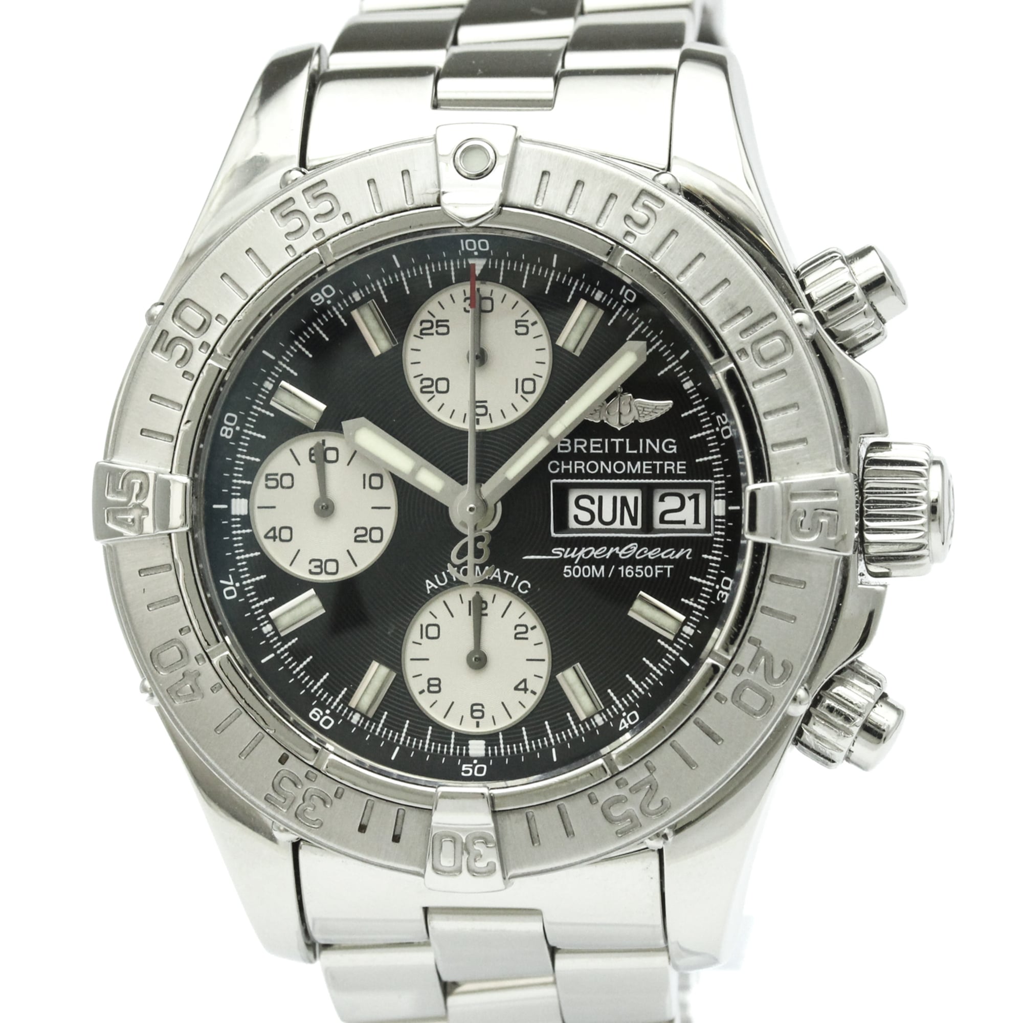 BREITLING Chrono Super Ocean Steel Automatic Mens Watch A13340 Polished