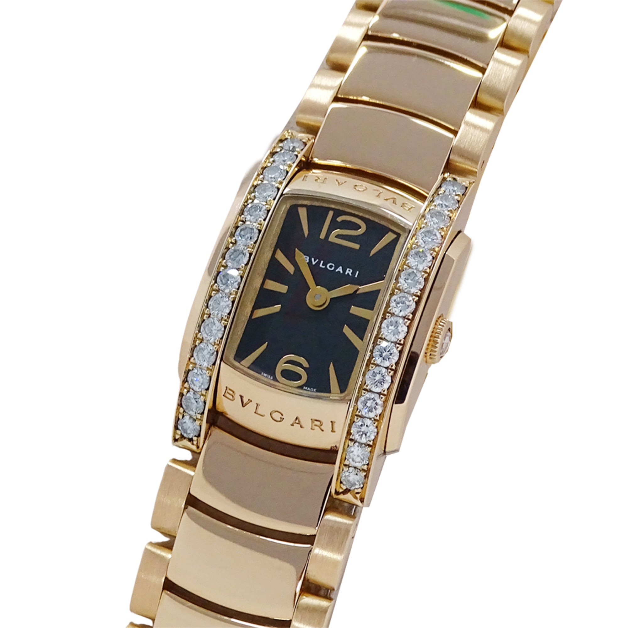 Bulgari BVLGARI Women\'s Watch, Brand: Assioma, Diamond Quartz, QZ, 750PG 18K Pink Gold, AAP26G