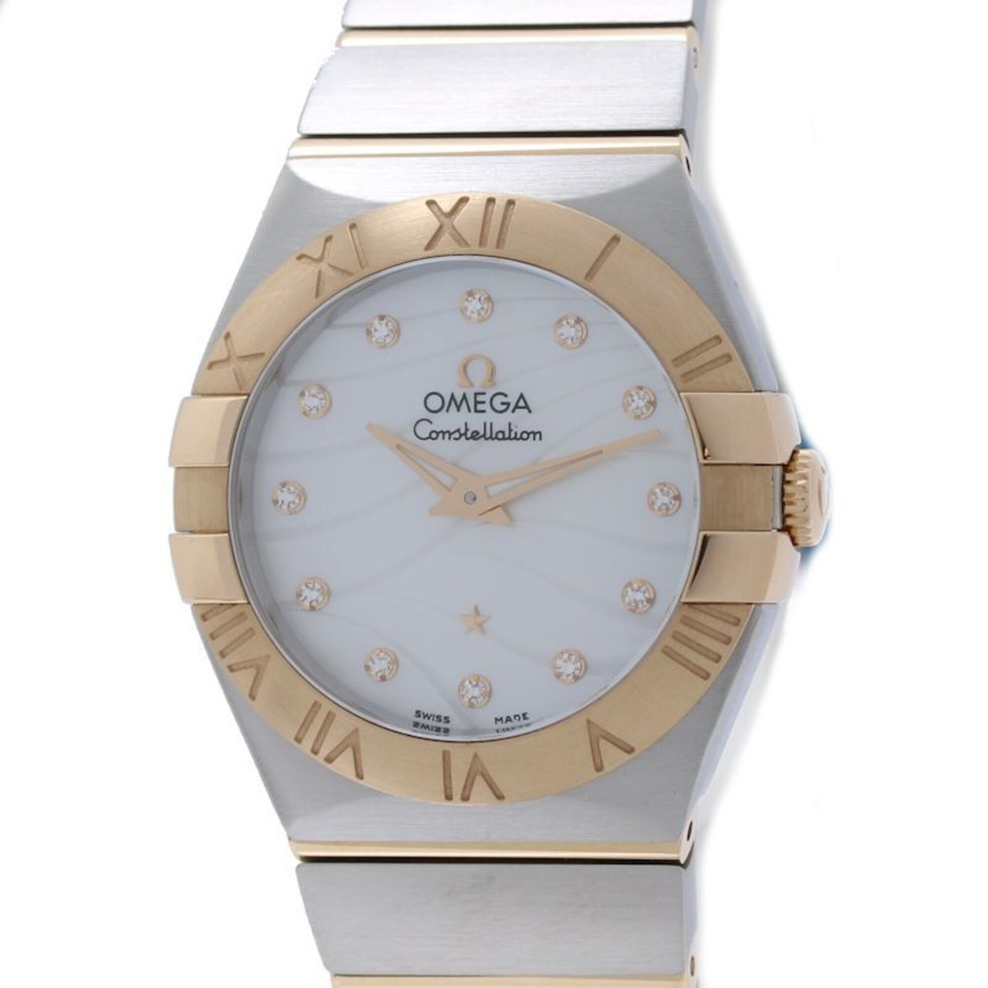 OMEGA Constellation Brushed 12P Diamond 123.20.27.60.55.006 Women\'s Watch SSx18KRG Rose Gold 40557