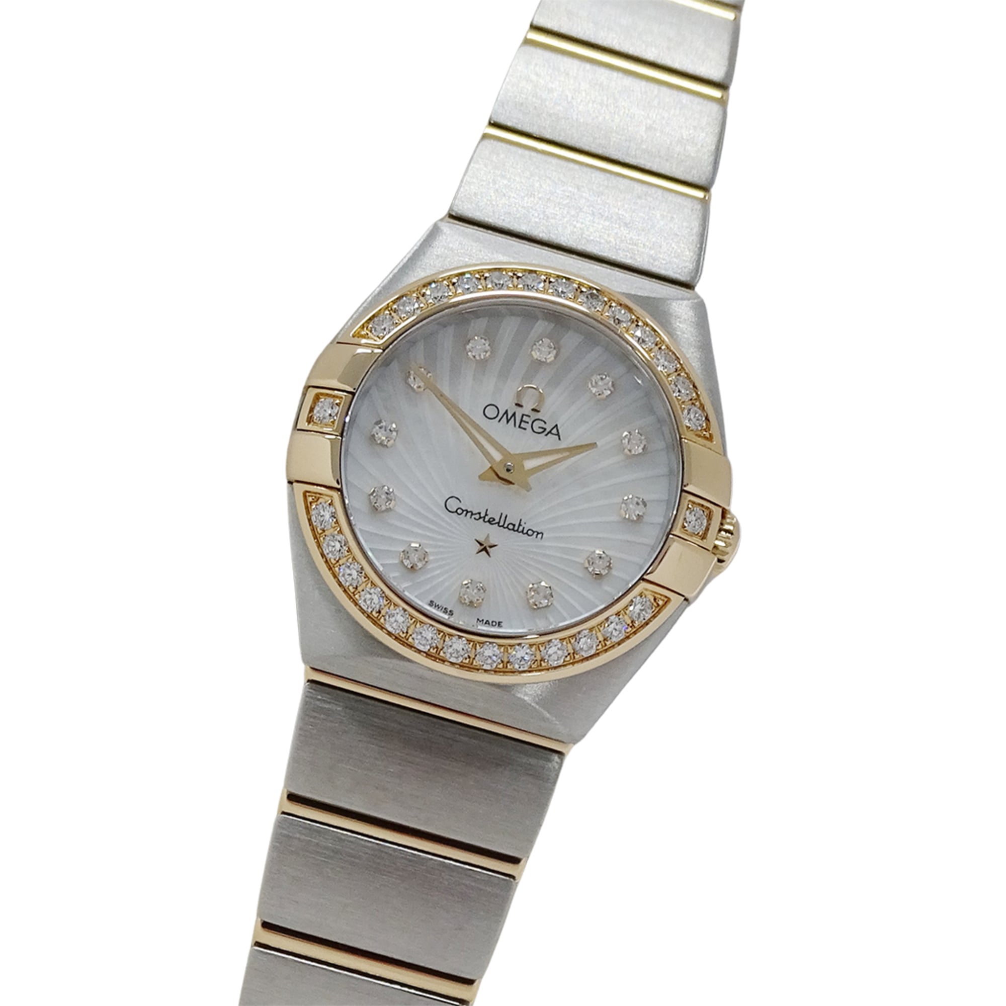 Omega Constellation Brushed 123.25.24.60.55.002 Women\'s Watch, Brand Name, 12P Diamonds, Mother-of-