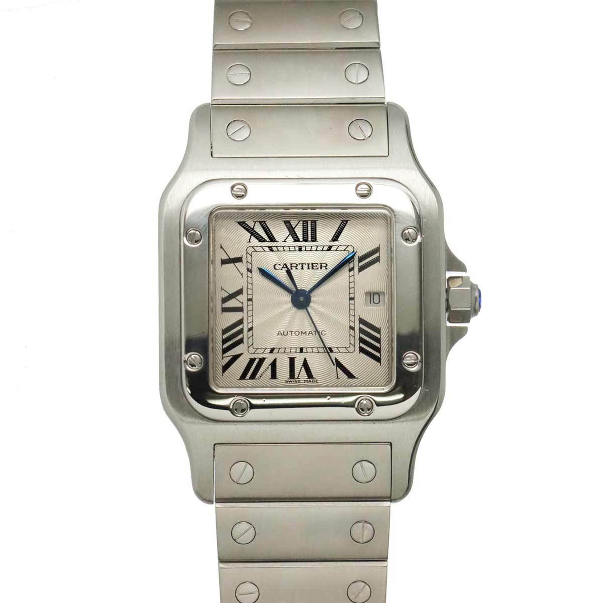 Cartier Santos Galbee LM W20055D6 Men\'s Watch, Date, Silver, Automatic Movement