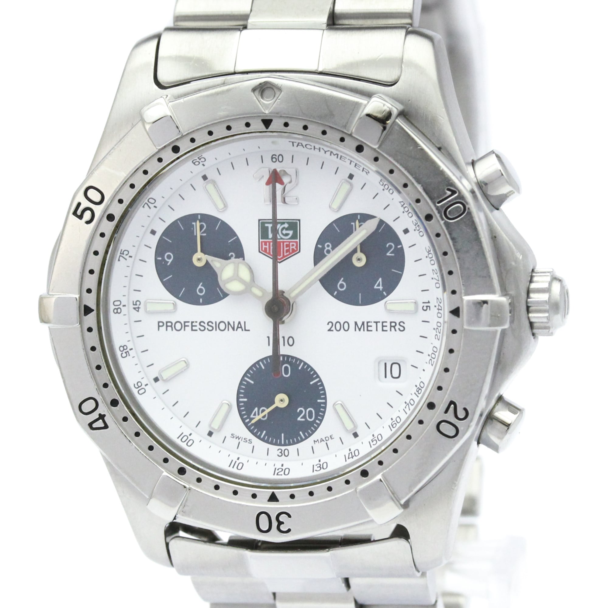 TAG HEUER 2000 Classic Professional Chronograph Watch CK1111 Polished