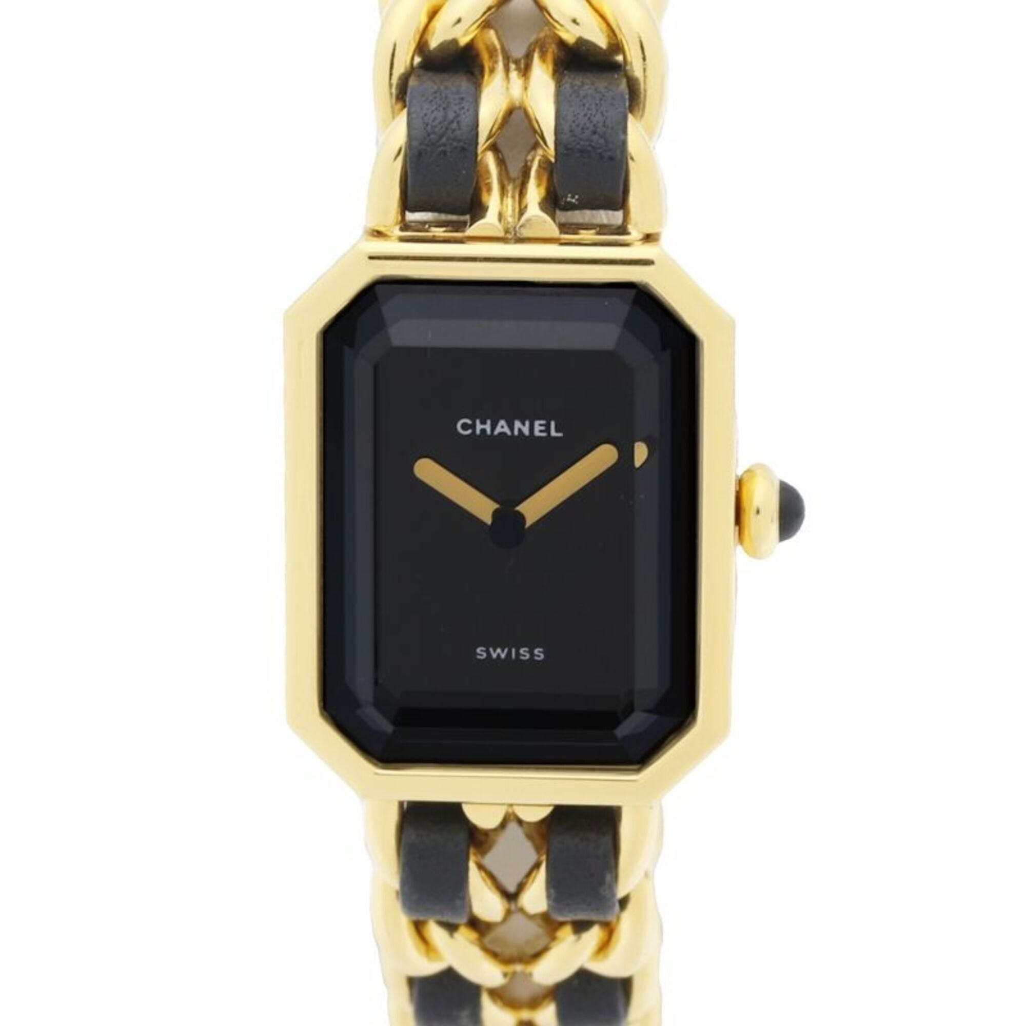 CHANEL Premiere Women\'s Watch, Size M, H0001 483011002, Gold Plated (GP) x Leather Strap, 130521