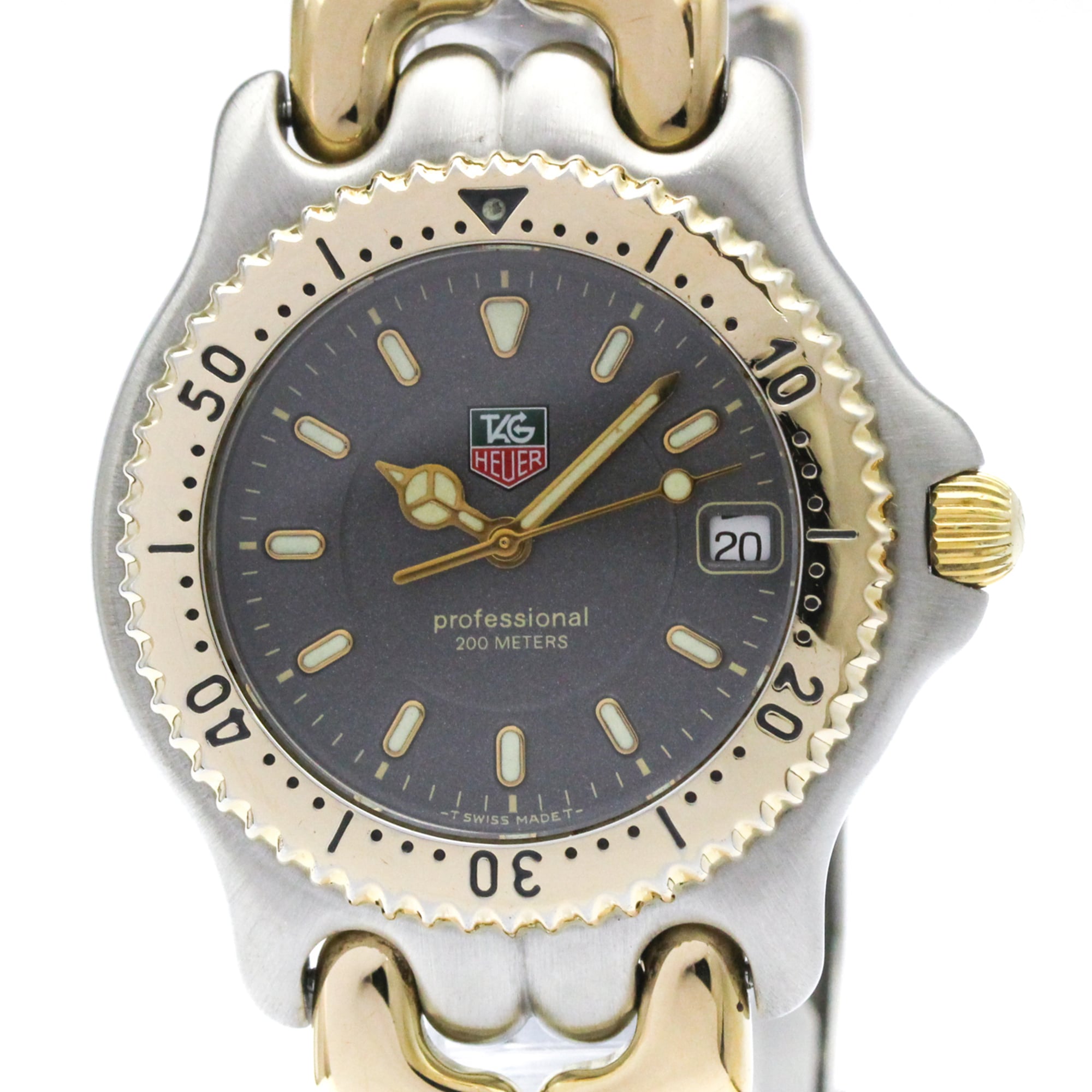 TAG HEUER Sel Professional 200M Gold Plated Steel Watch WG1120 Polished