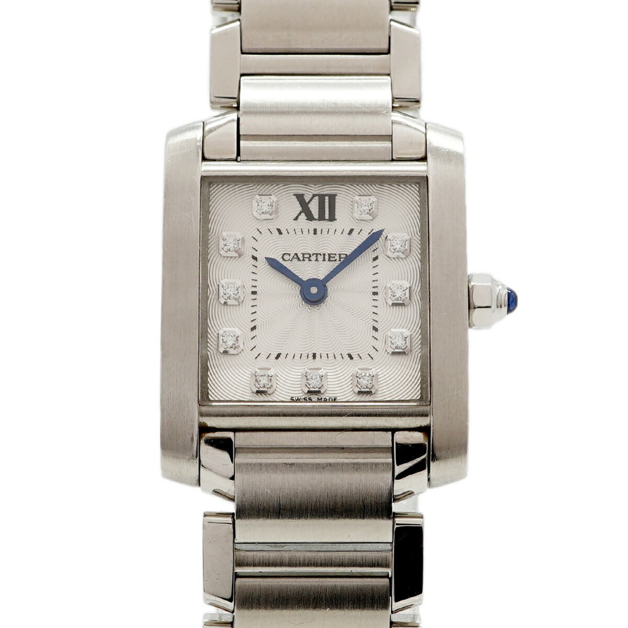 Cartier Tank Franaise SM Diamond WE110006 Silver Dial Women\'s Watch